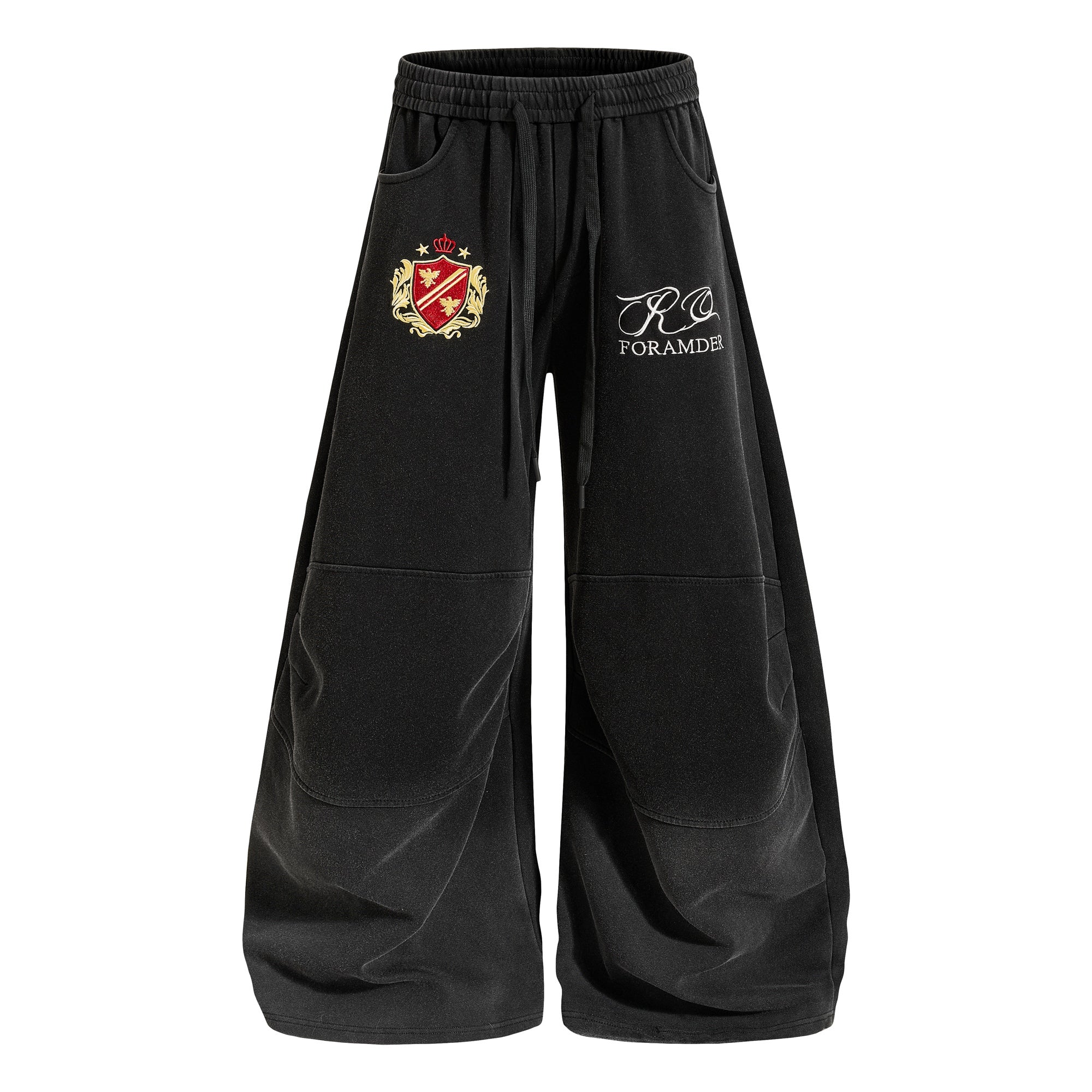 Crest Embroidery Balloon Sweatpants | Oversized Streetwear