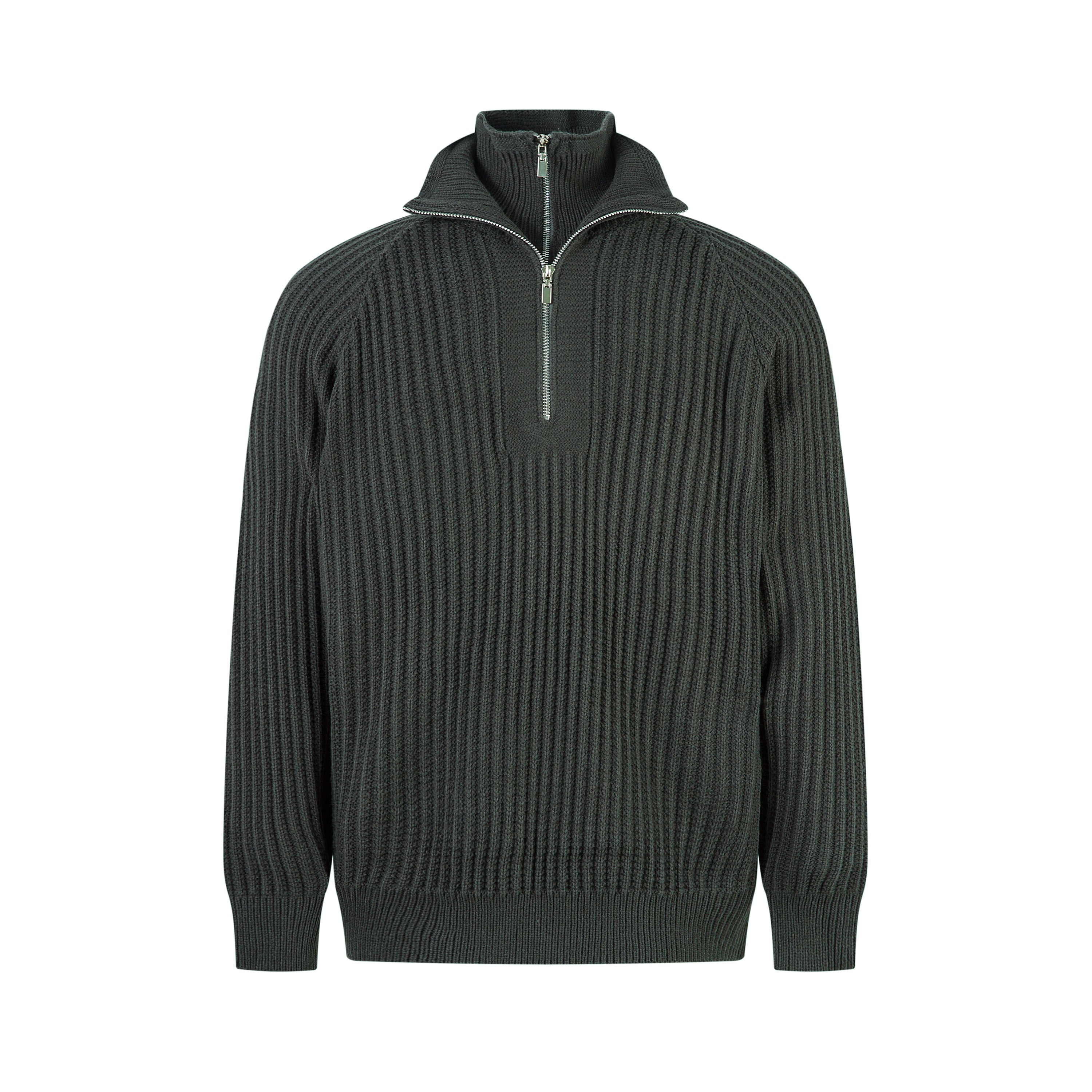 Men's Ribbed Half-Zip Knit Sweater | Clean Streetwear Style