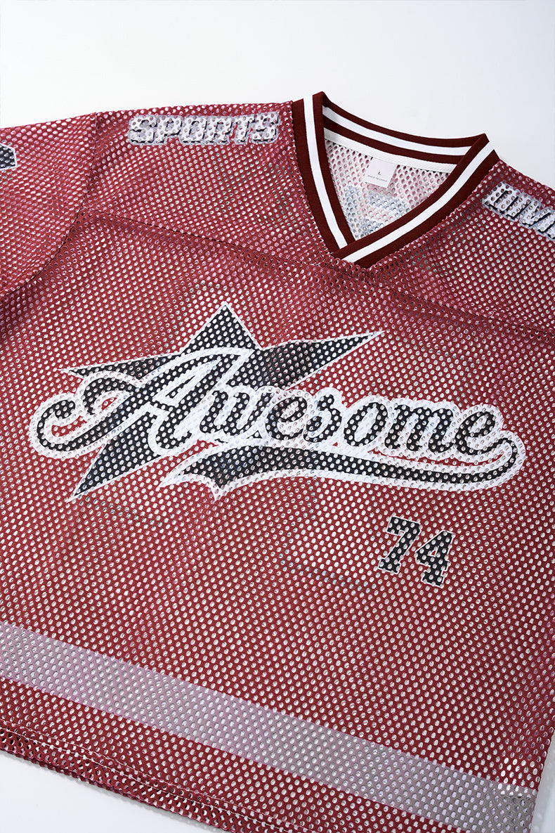 Awesome 74 Mesh Jersey T-Shirt | Retro Varsity Streetwear