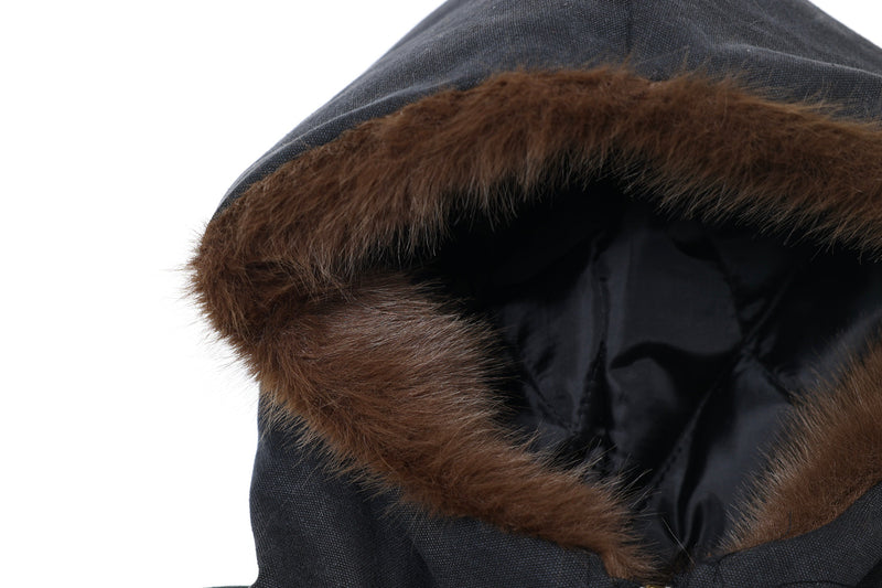 Omirad Vintage Hooded Cropped Cotton Bomber Jacket