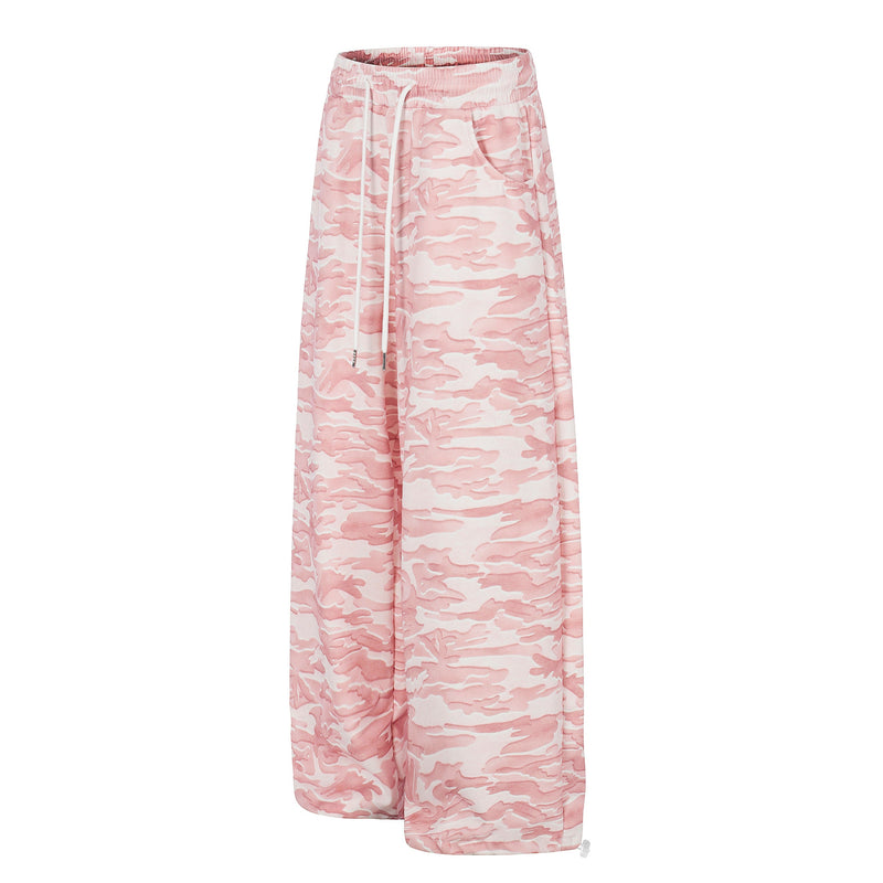 Pink Camo Wide-Leg Sweatpants | Oversized Streetwear Pants