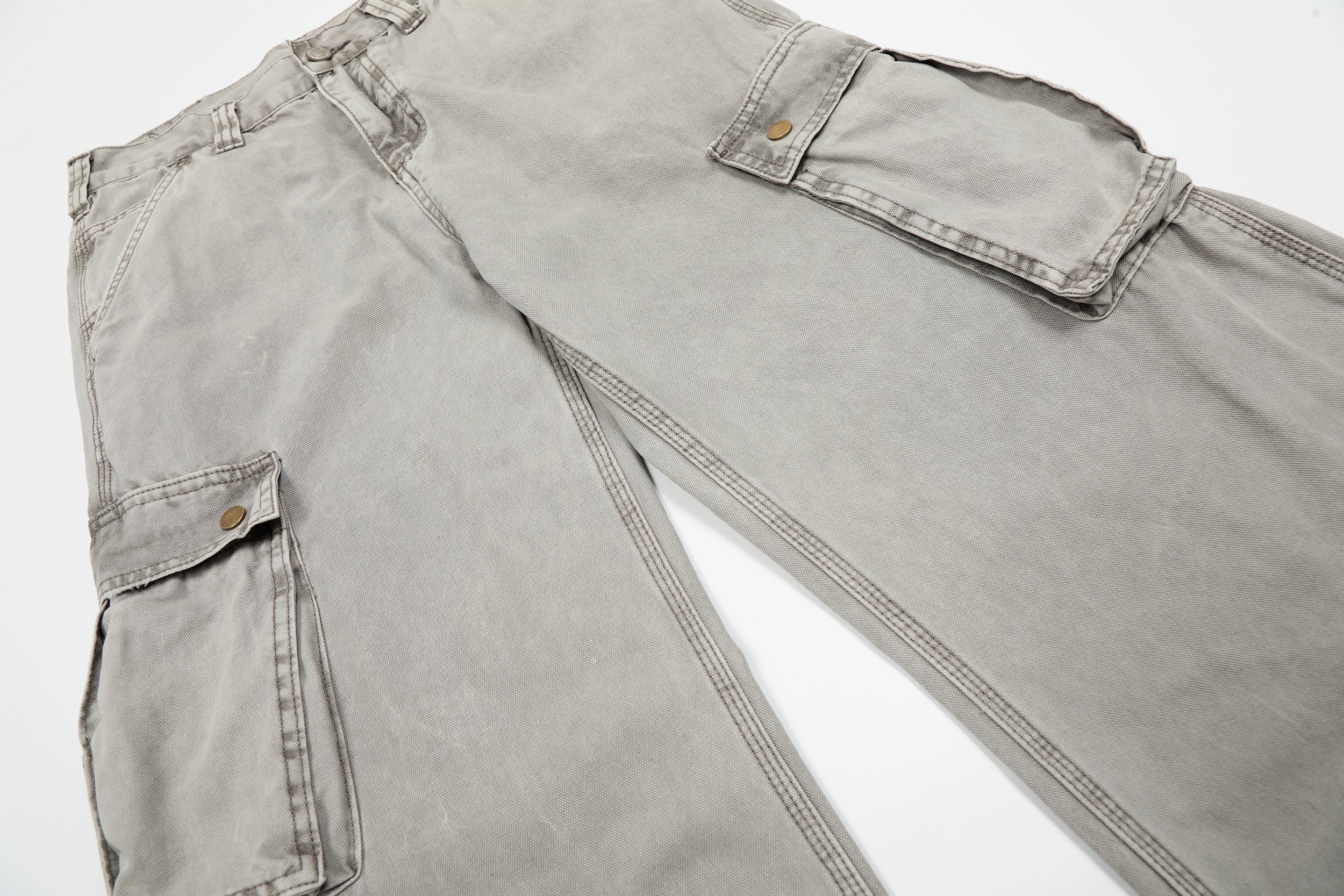 Omirad Vintage Washed Cargo Wide-Leg Pants | 100% Cotton