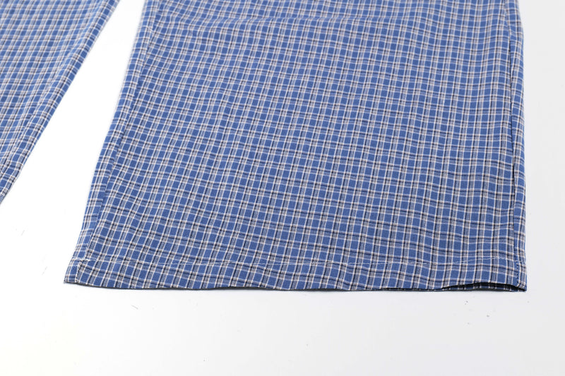 Check Pattern Relaxed Wide-Leg Cotton Pants | SEAKOFF
