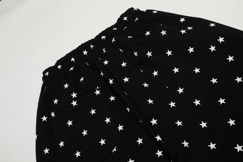 All-Over Star Print Wide-Leg Pants | Y2K Street Style