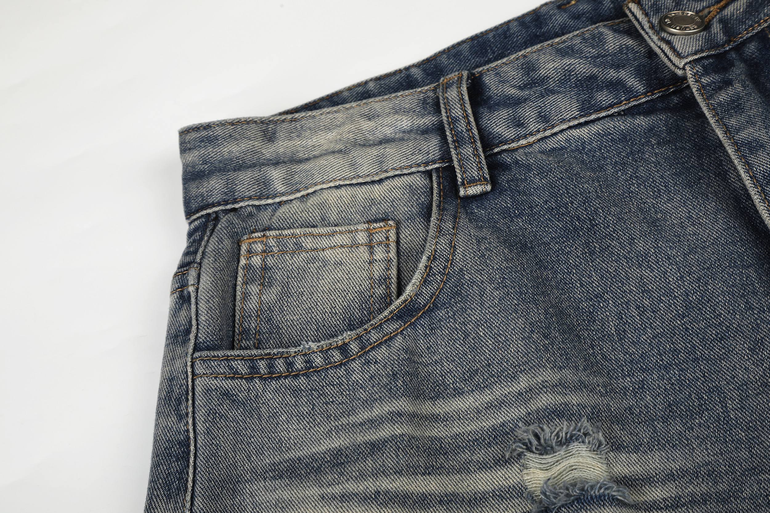 Omirad Distressed Wide-Leg Jeans | Y2K Vintage Washed Denim