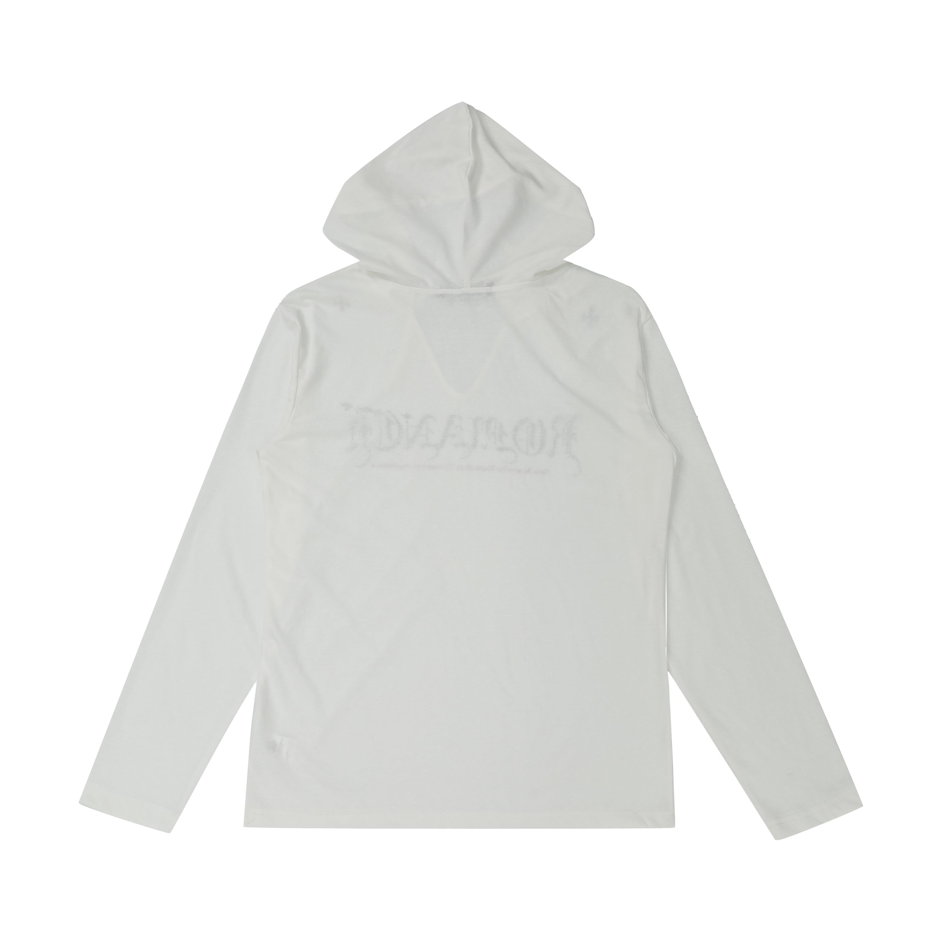 Omirad Gothic Logo V-Neck Hooded Long Sleeve | Streetwear