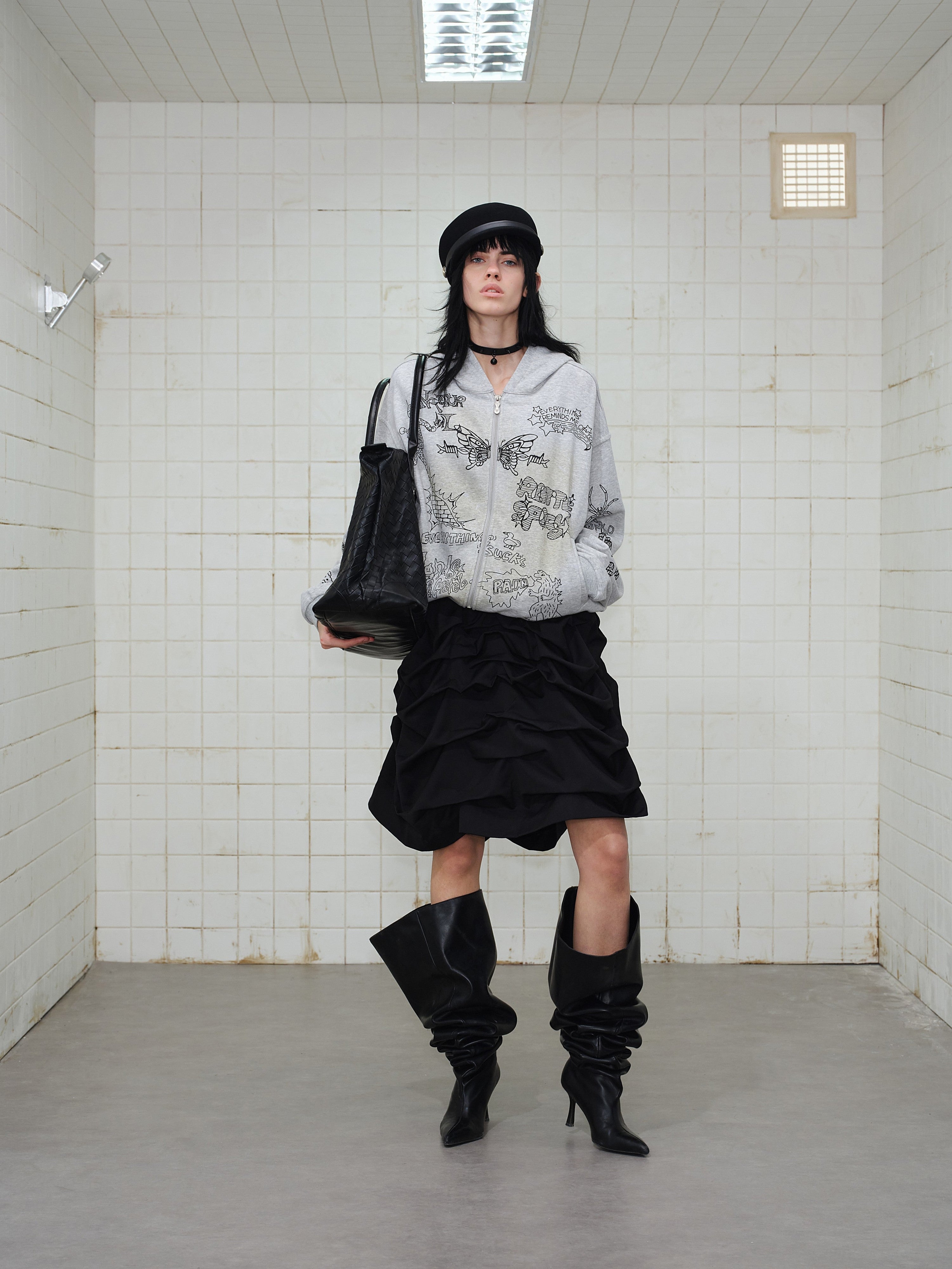 Omirad Doodle Graphic Zip Hoodie | Streetwear Statement