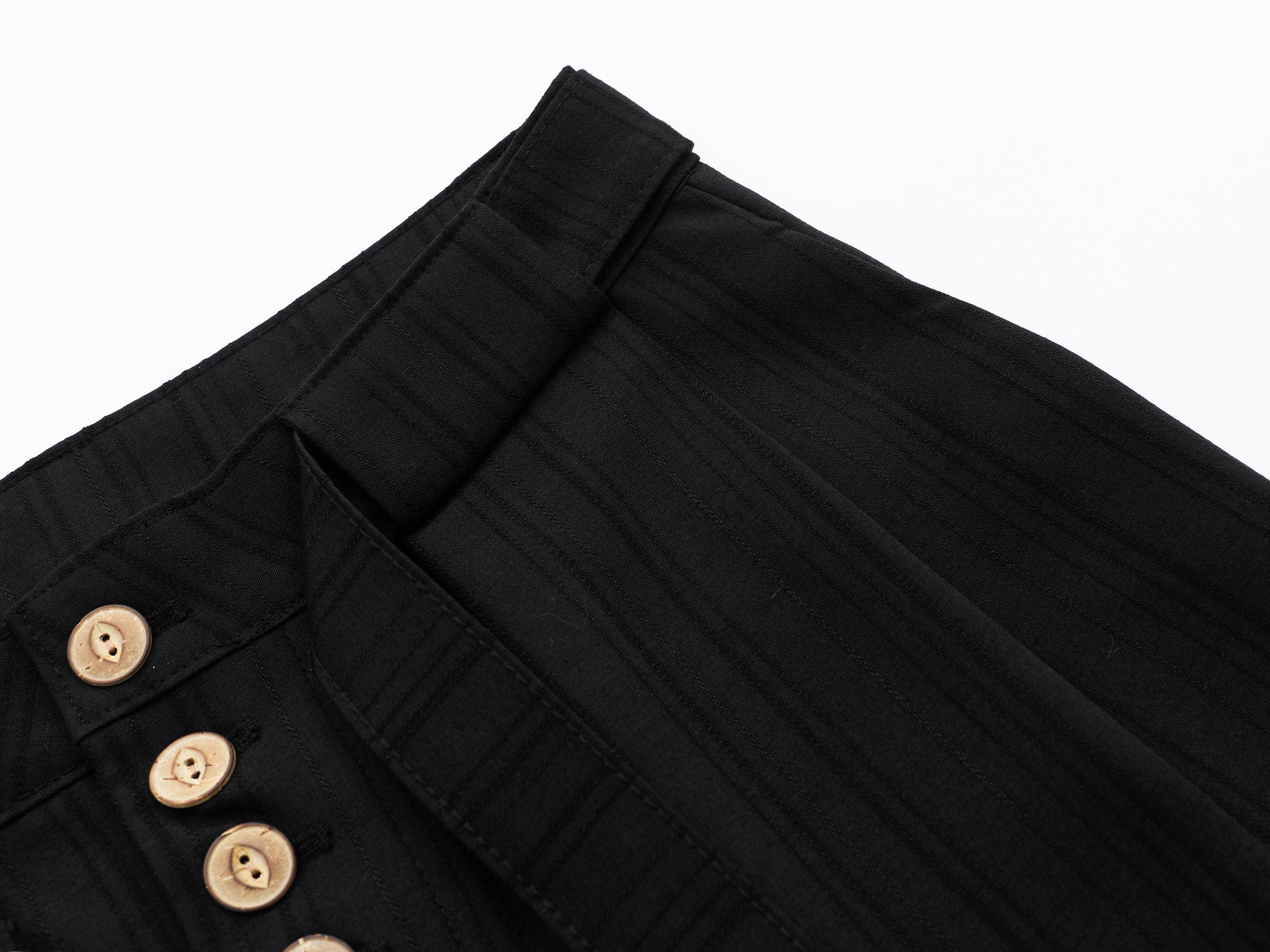 Deconstructed Pinstripe Wide-Leg Trousers | Vintage Tailored