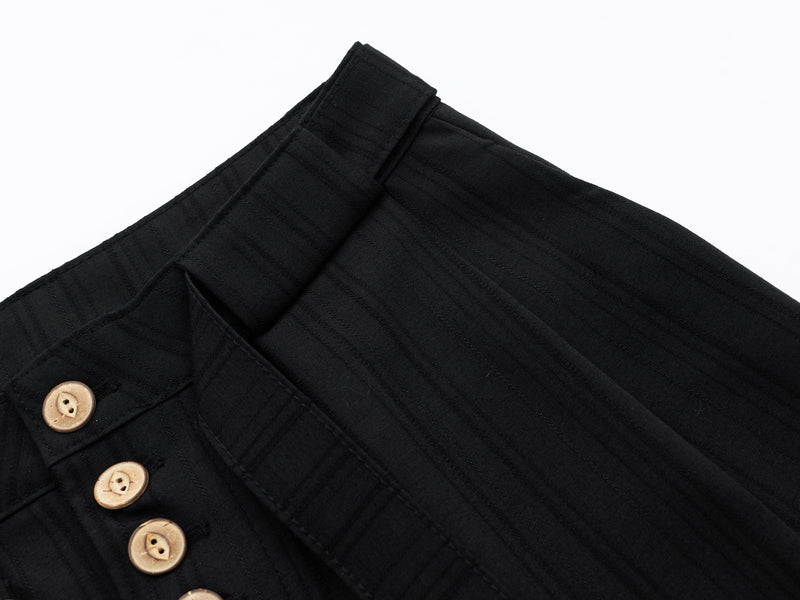Deconstructed Pinstripe Wide-Leg Trousers | Vintage Tailored