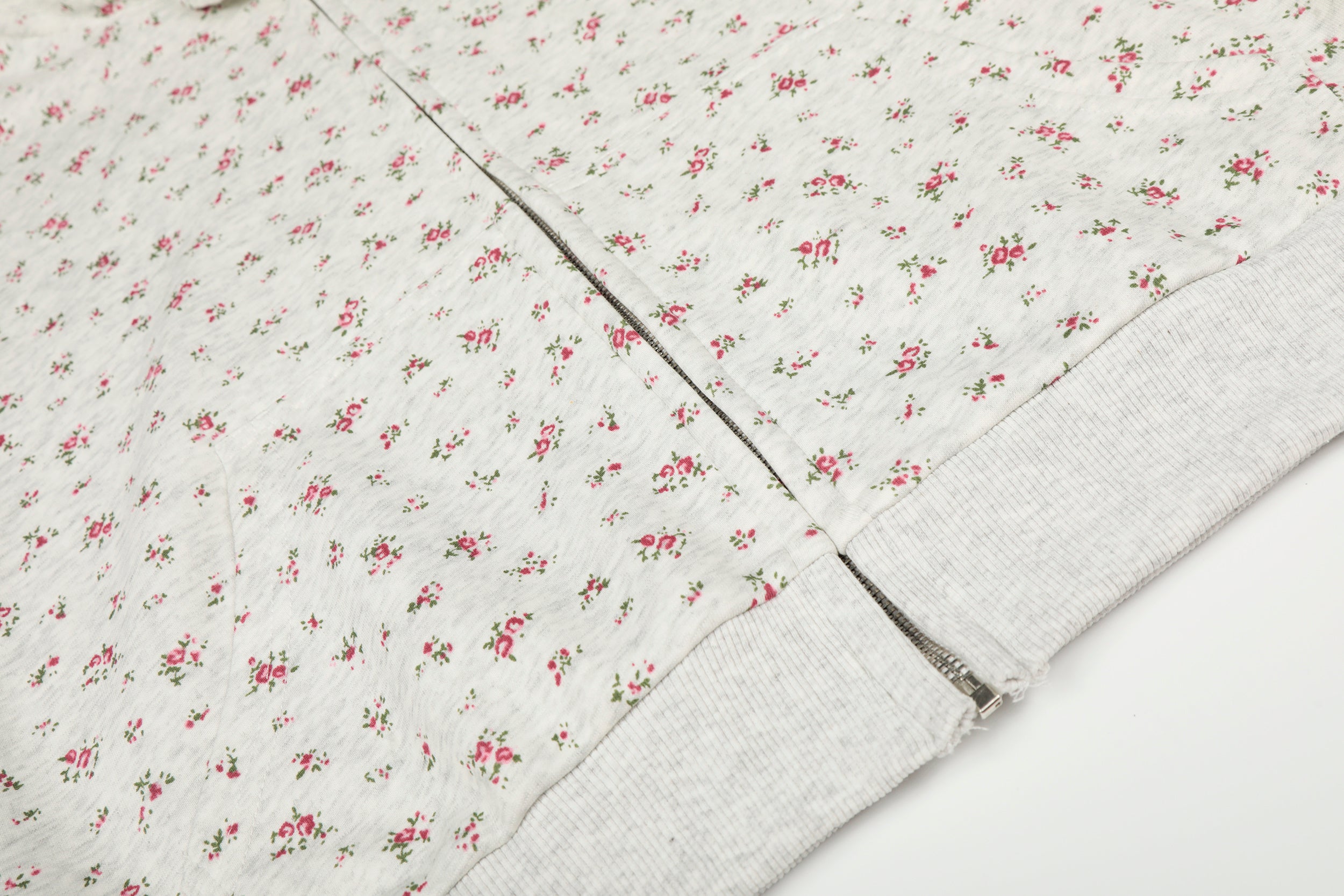 Floral Balaclava Zip Hoodie | Streetwear Cropped Hoodie