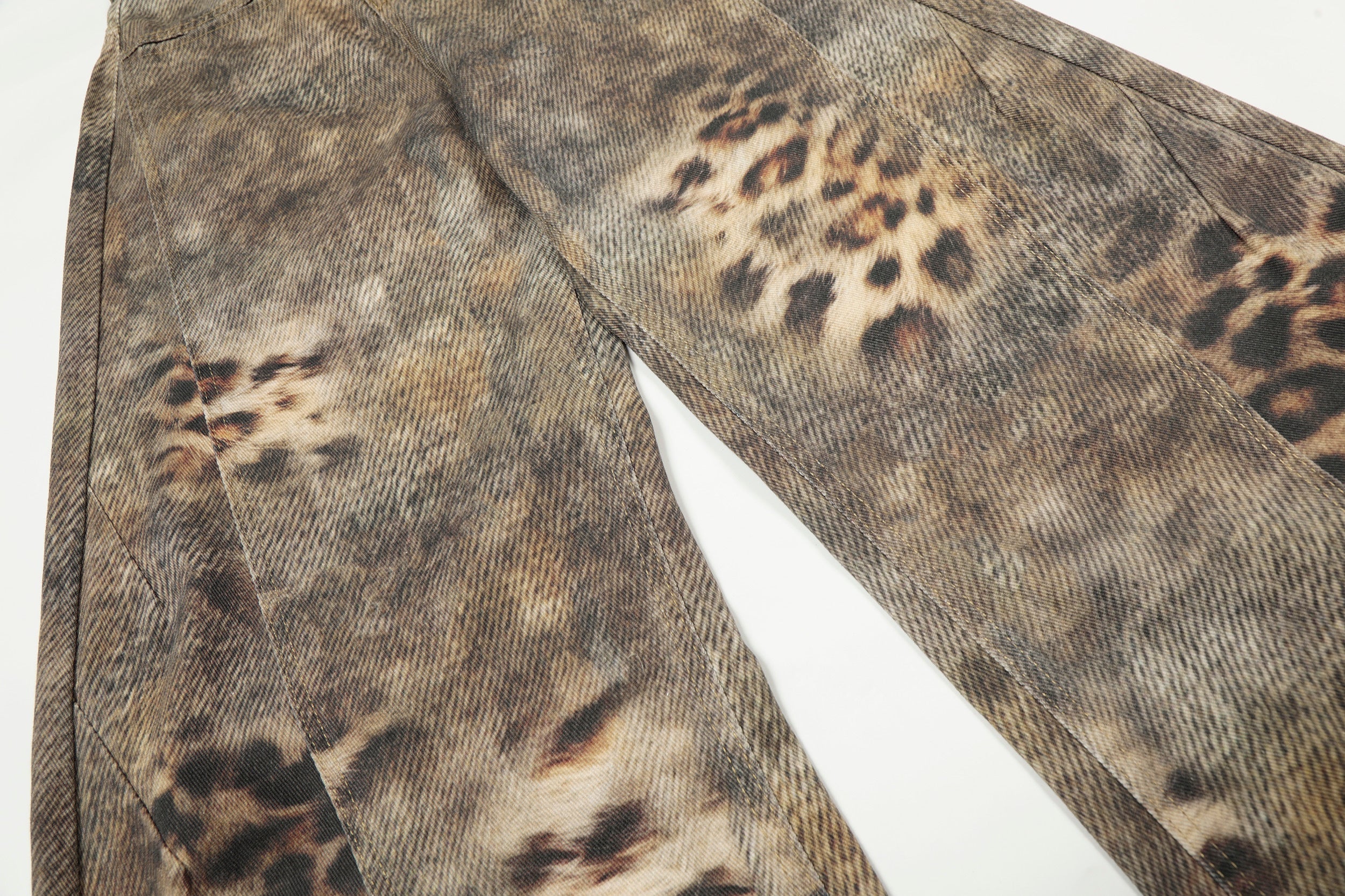 Leopard Wash Wide-Leg Jeans | Vintage Streetwear Denim