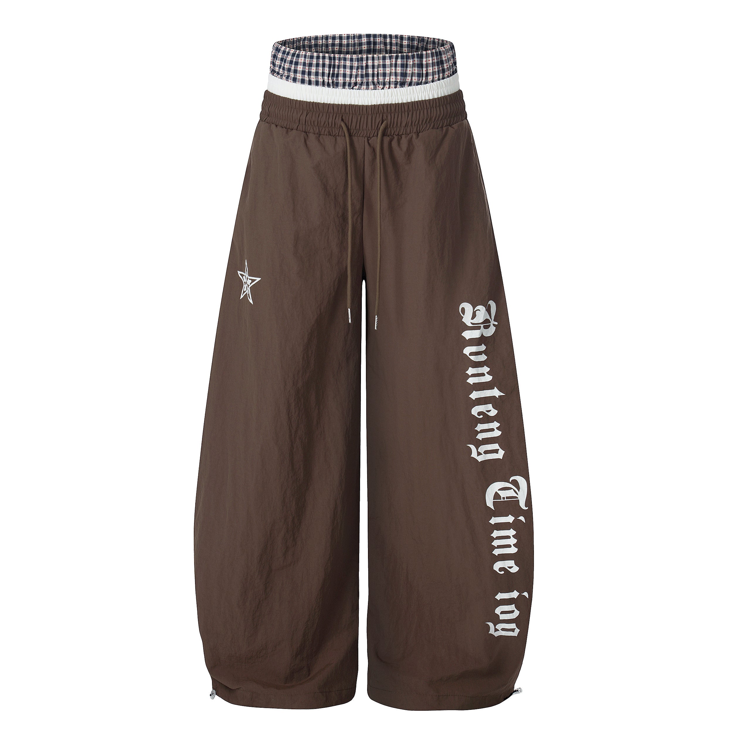 Script Logo Wide-Leg Nylon Pants | Streetwear Joggers
