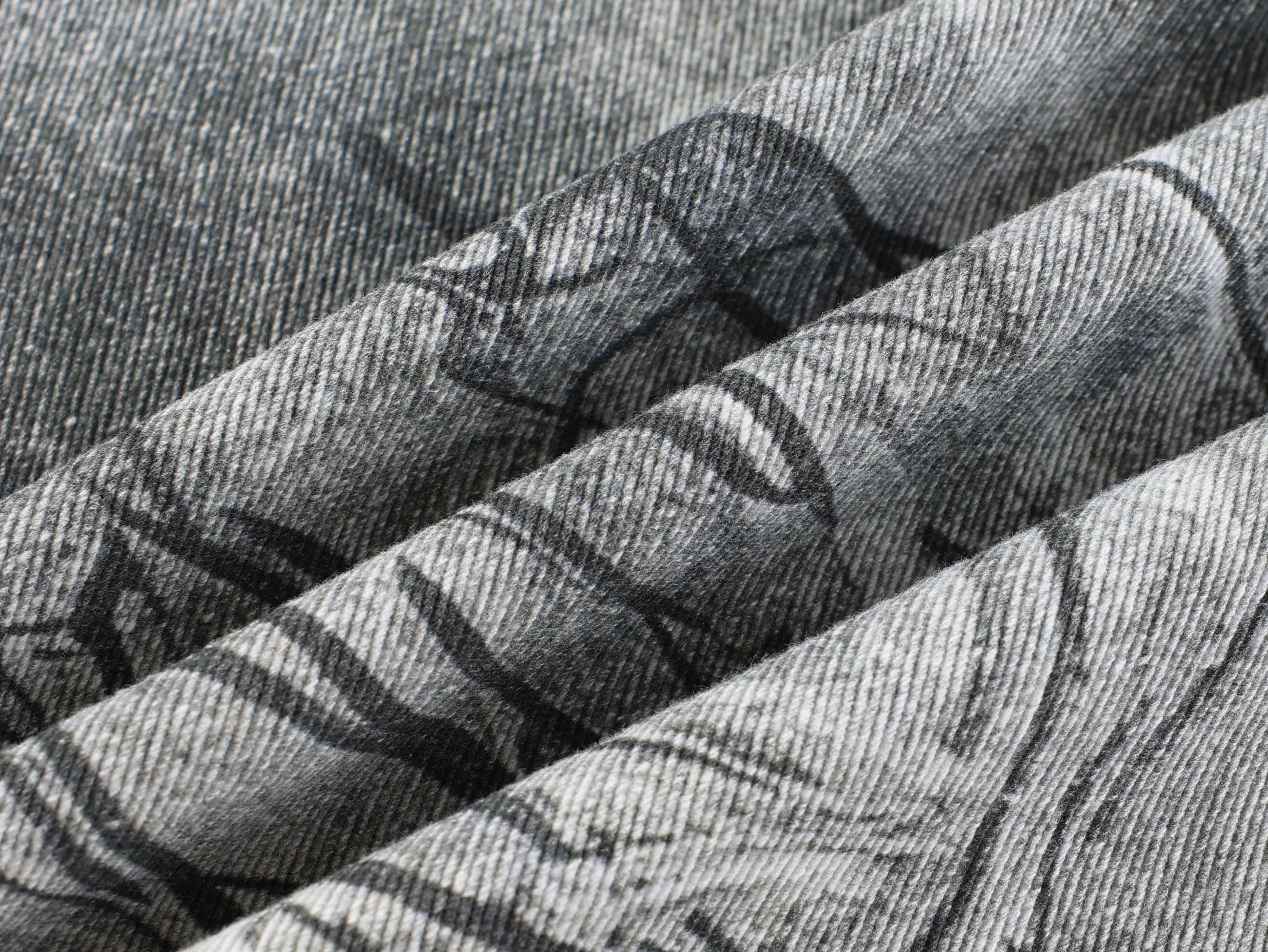 Graffiti Washed Curved Wide-Leg Denim Pants | Oversized Fit