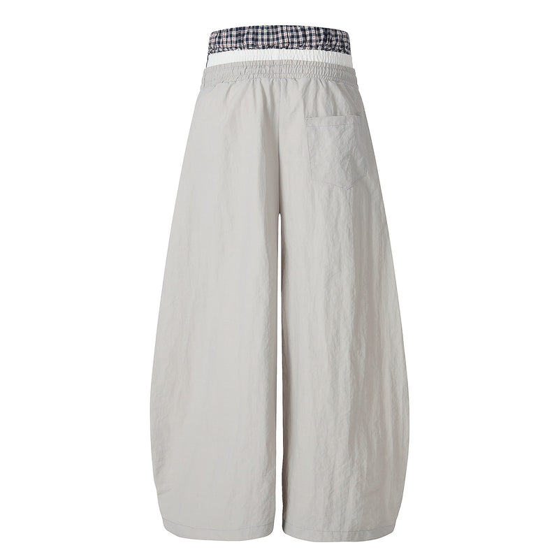Script Logo Wide-Leg Nylon Pants | Streetwear Joggers
