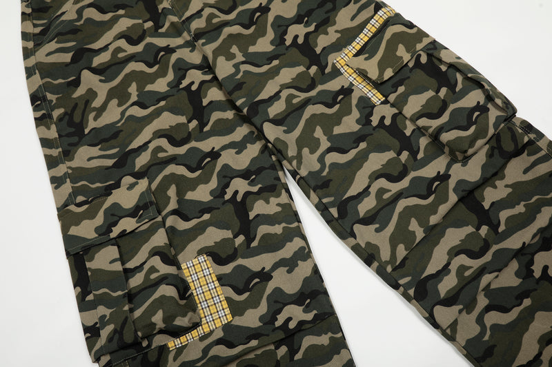Omirad Camo Wide-Leg Cargo Pants | Y2K Streetwear Baggy Fit