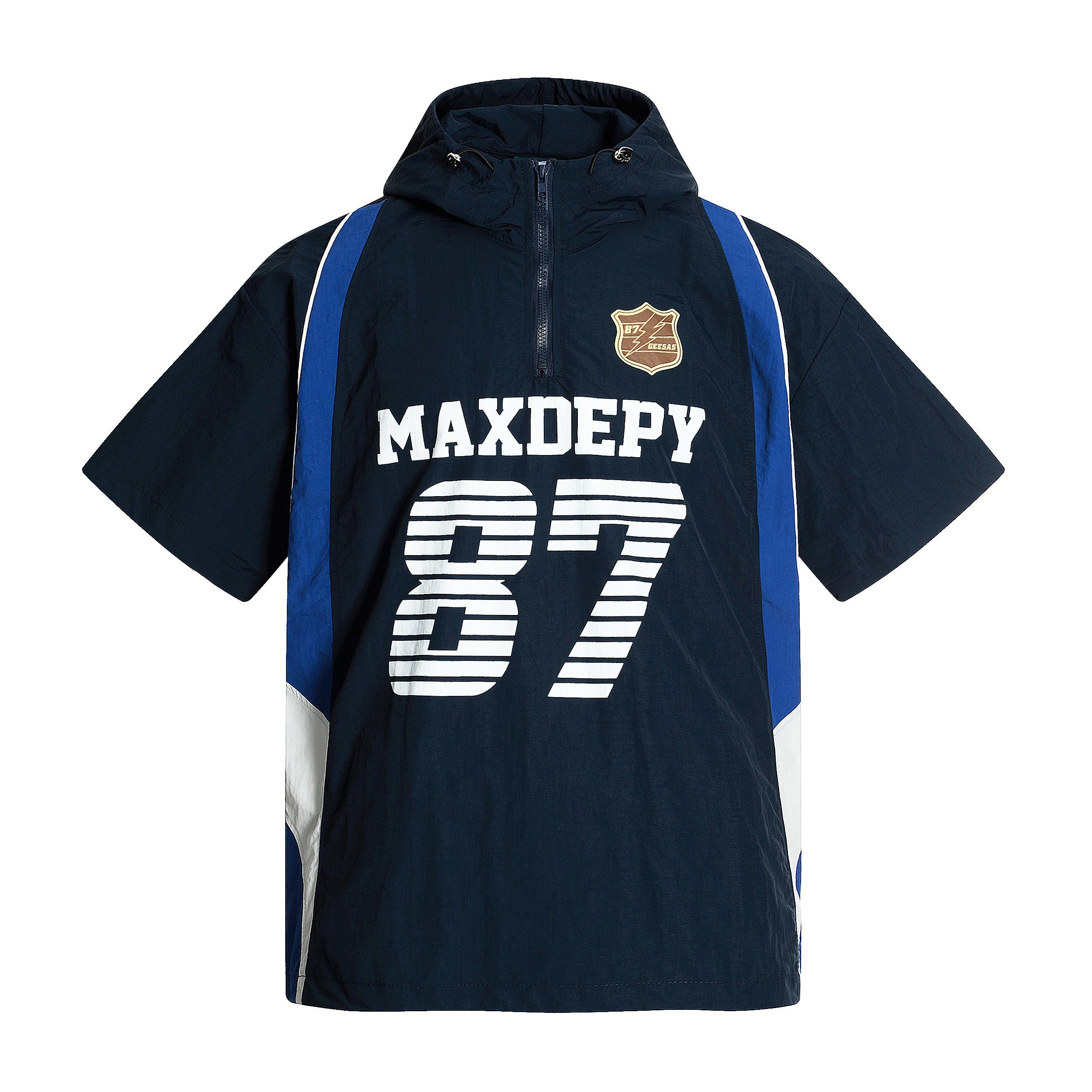 MAXDEPY 87 Nylon Hooded Half-Zip Jersey | Varsity Streetwear