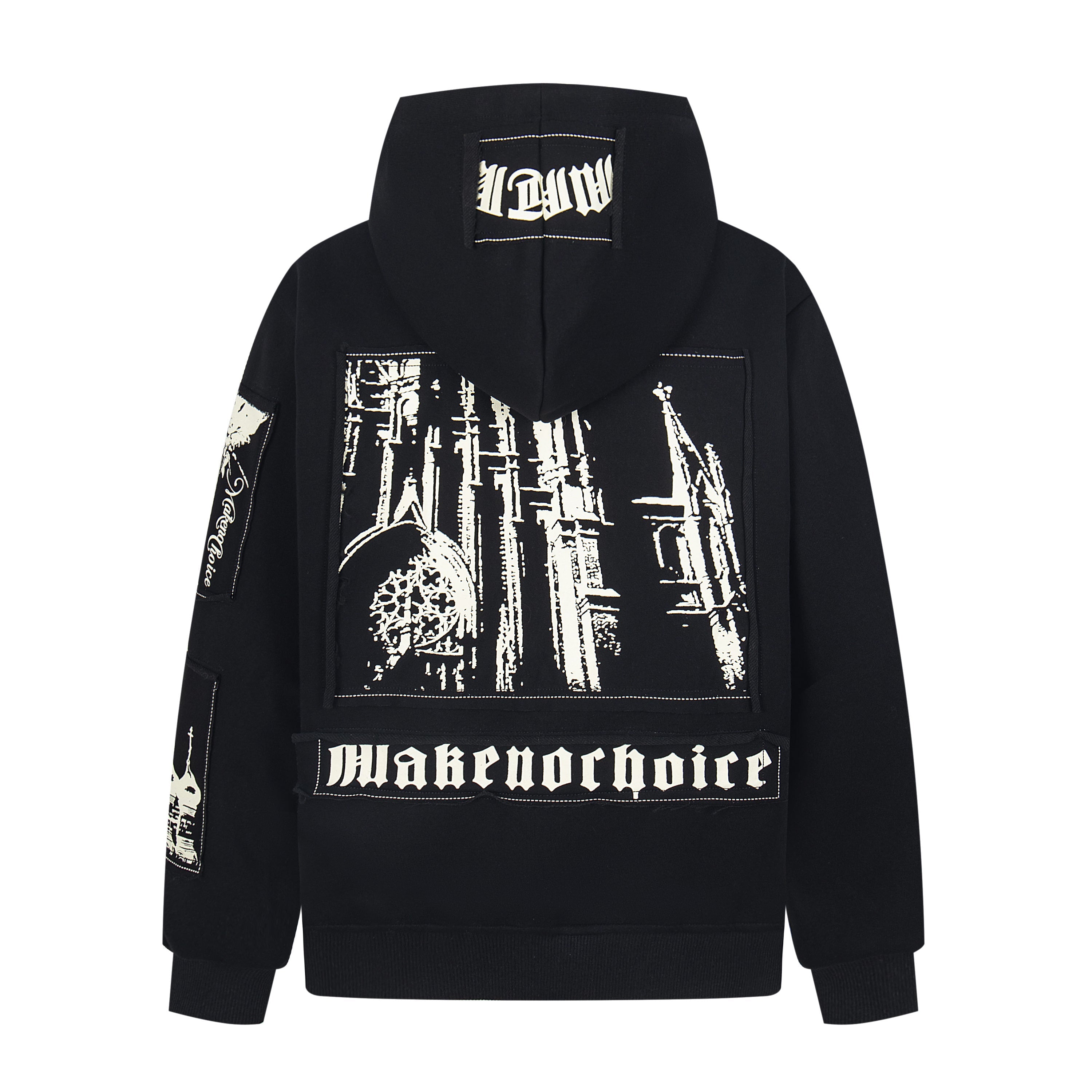 Omirad Gothic Graphic Zip-Up Hoodie | Dark Streetwear