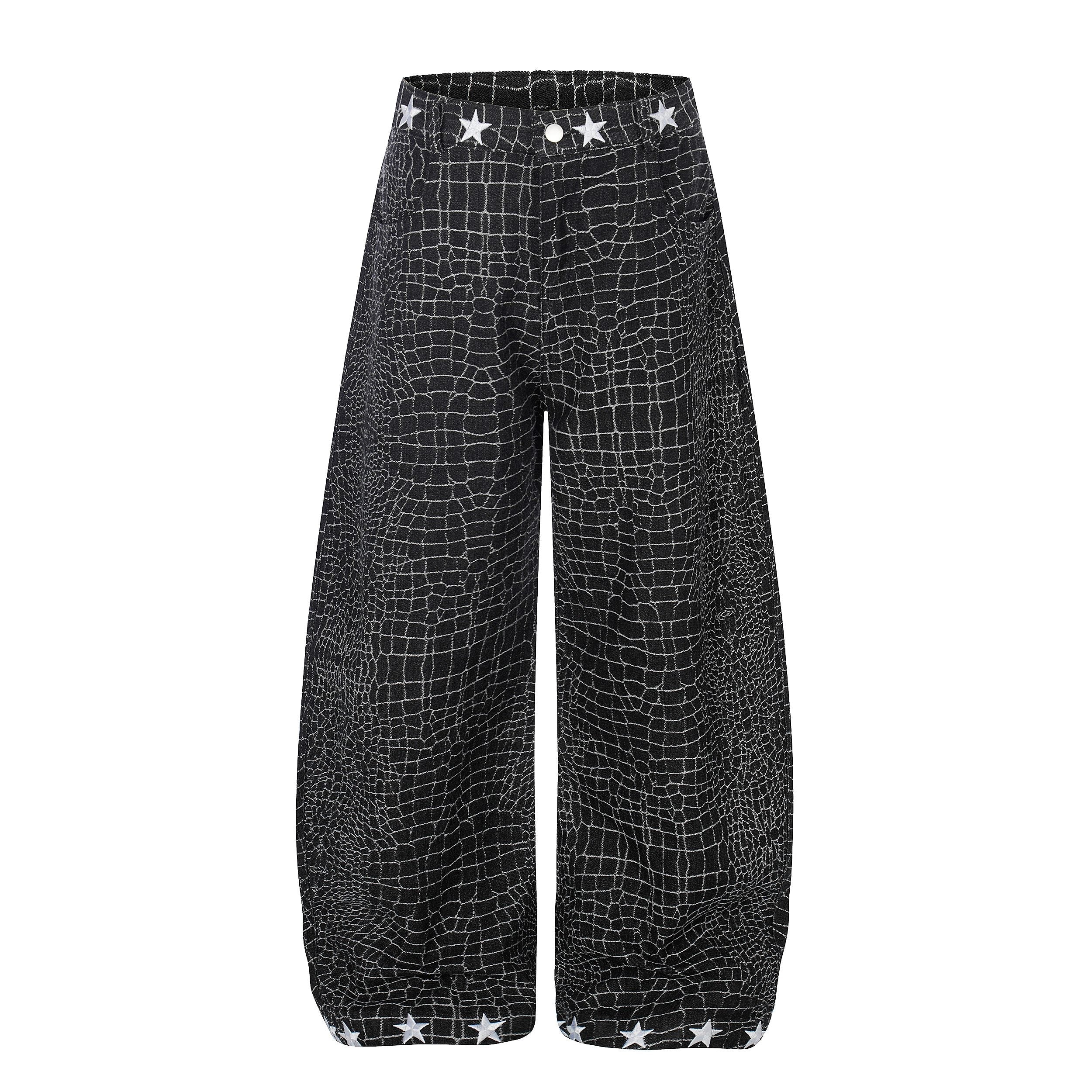 Omirad Croc-Star Balloon Wide-Leg Pants | Star Detail