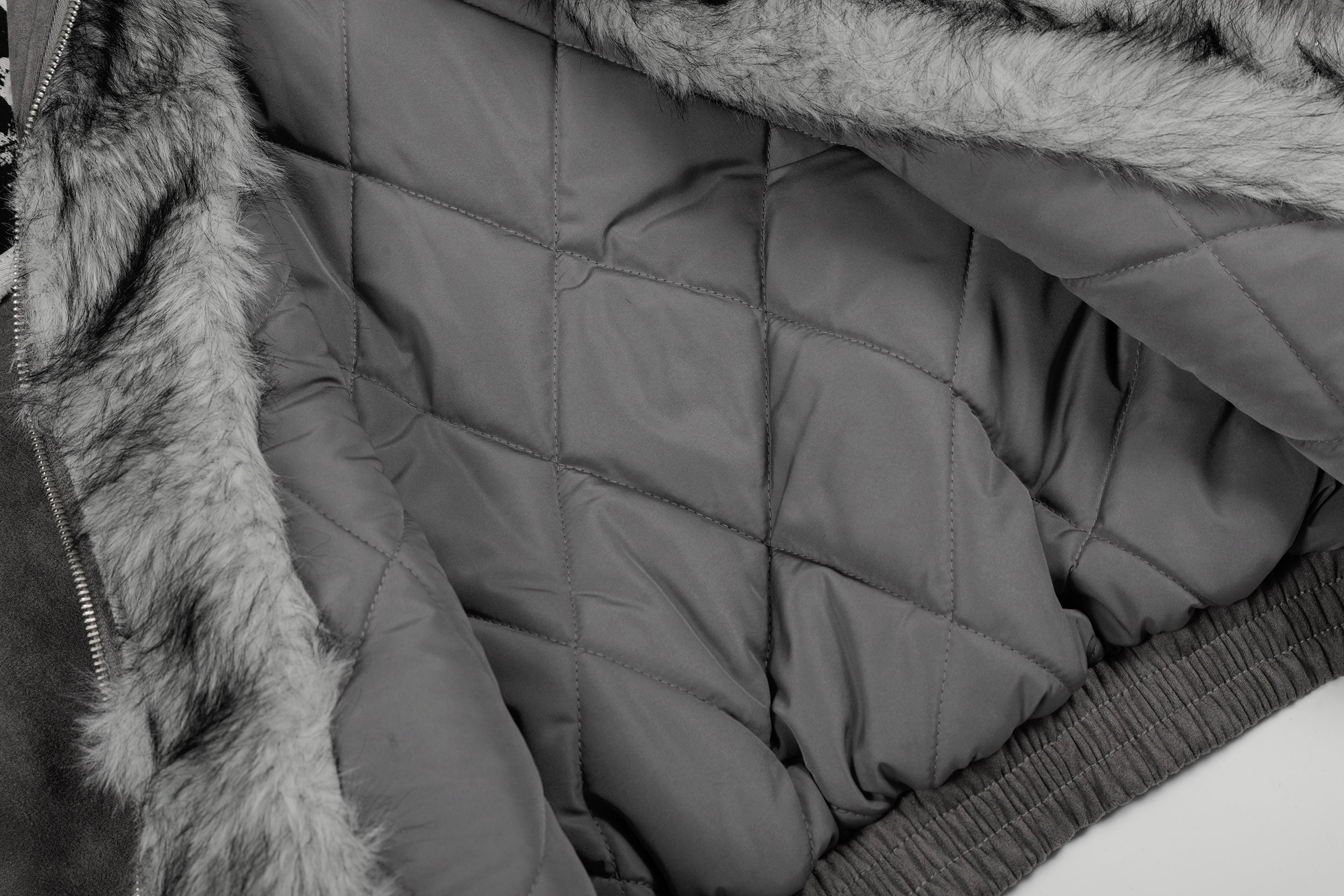 Omirad Patchwork Fur-Lined Bomber Jacket | Street Style
