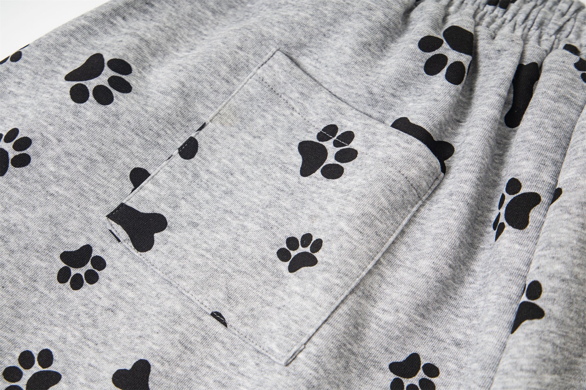 Paw Print Wide-Leg Lounge Pants | Dog Bone Streetwear Sweats