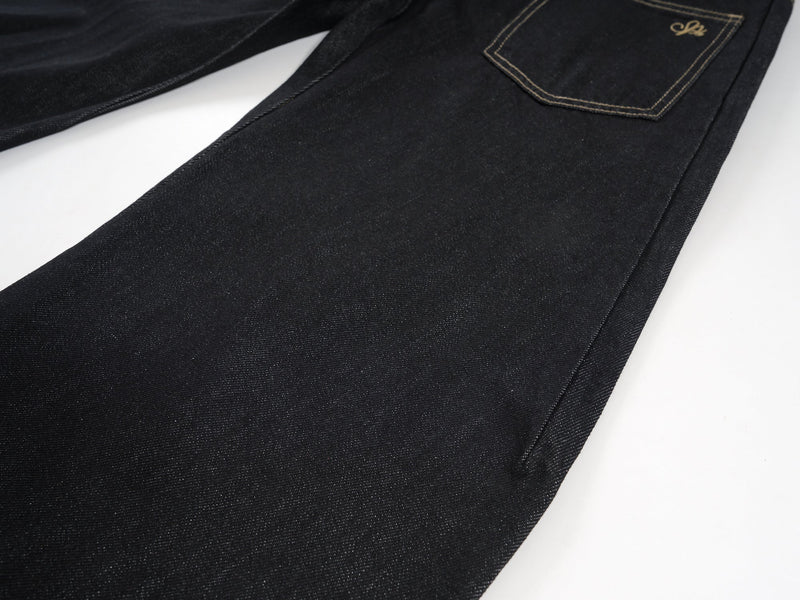 Plaid-Waist Wide-Leg Denim Pants | Retro Streetwear Jeans