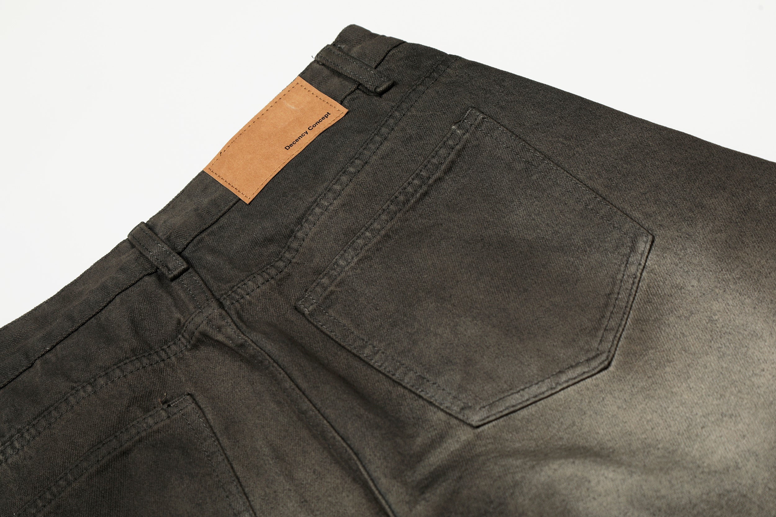 Omirad Faded Curved Wide-Leg Denim Pants | Vintage Wash