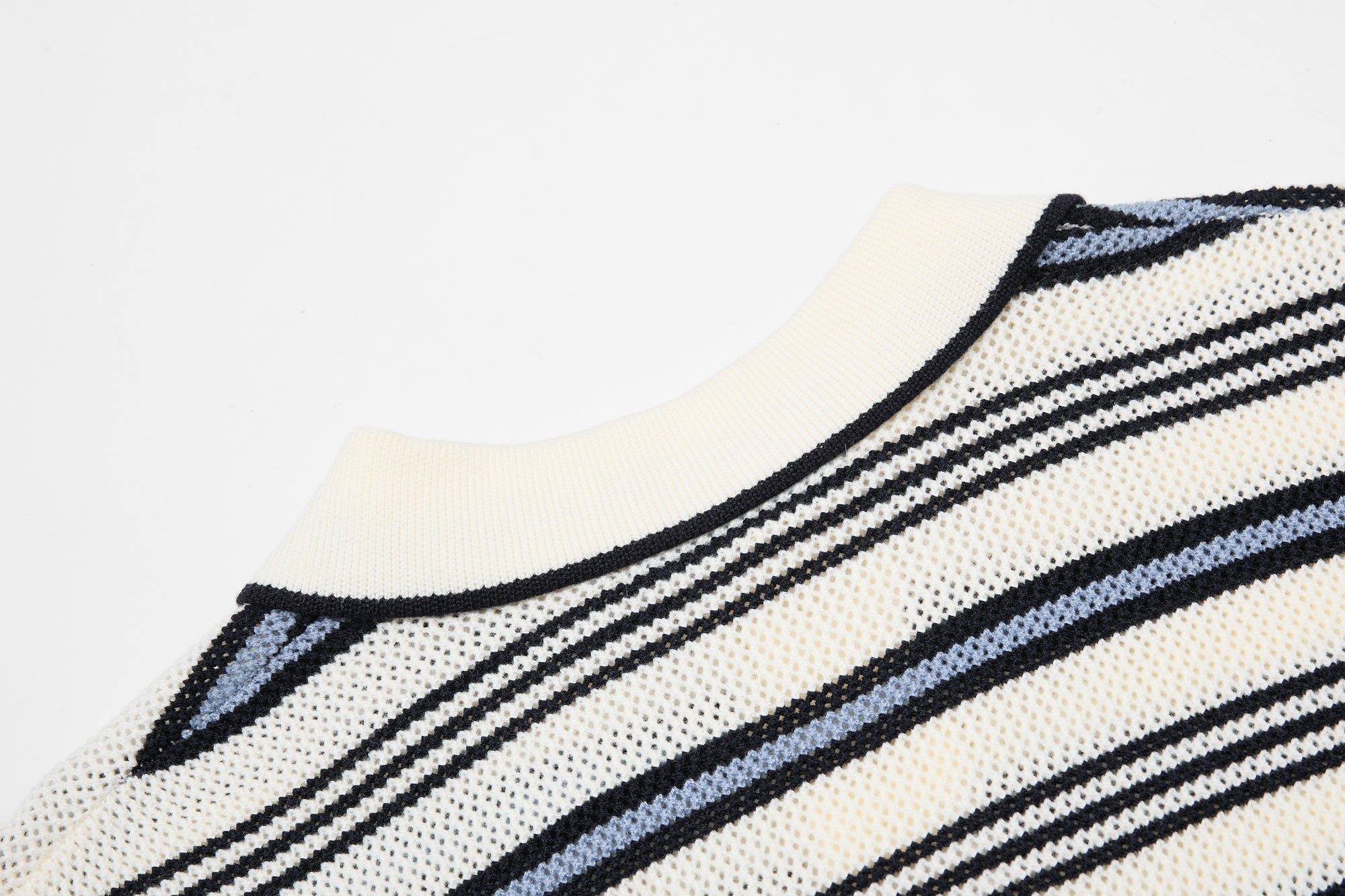 Omirad Retro Stripe Knit Polo | Vintage Collegiate Cotton Polo