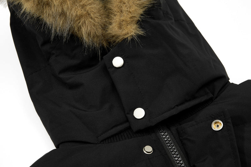 Omirad Fur-Trim Puffer Jacket | Black Hooded Bomber