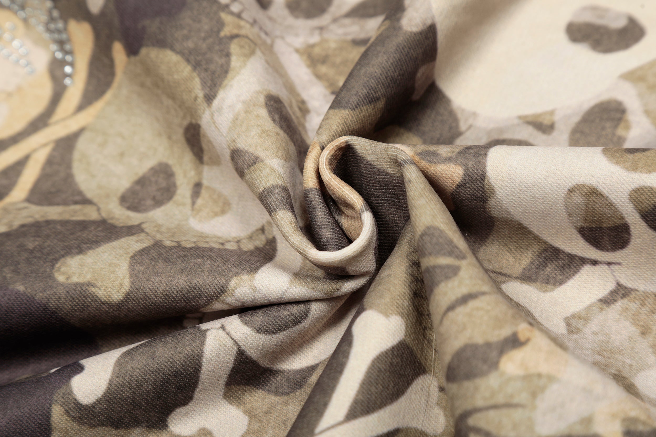 Skull Camo Fur-Trim Hoodie Bomber Jacket | Omirad