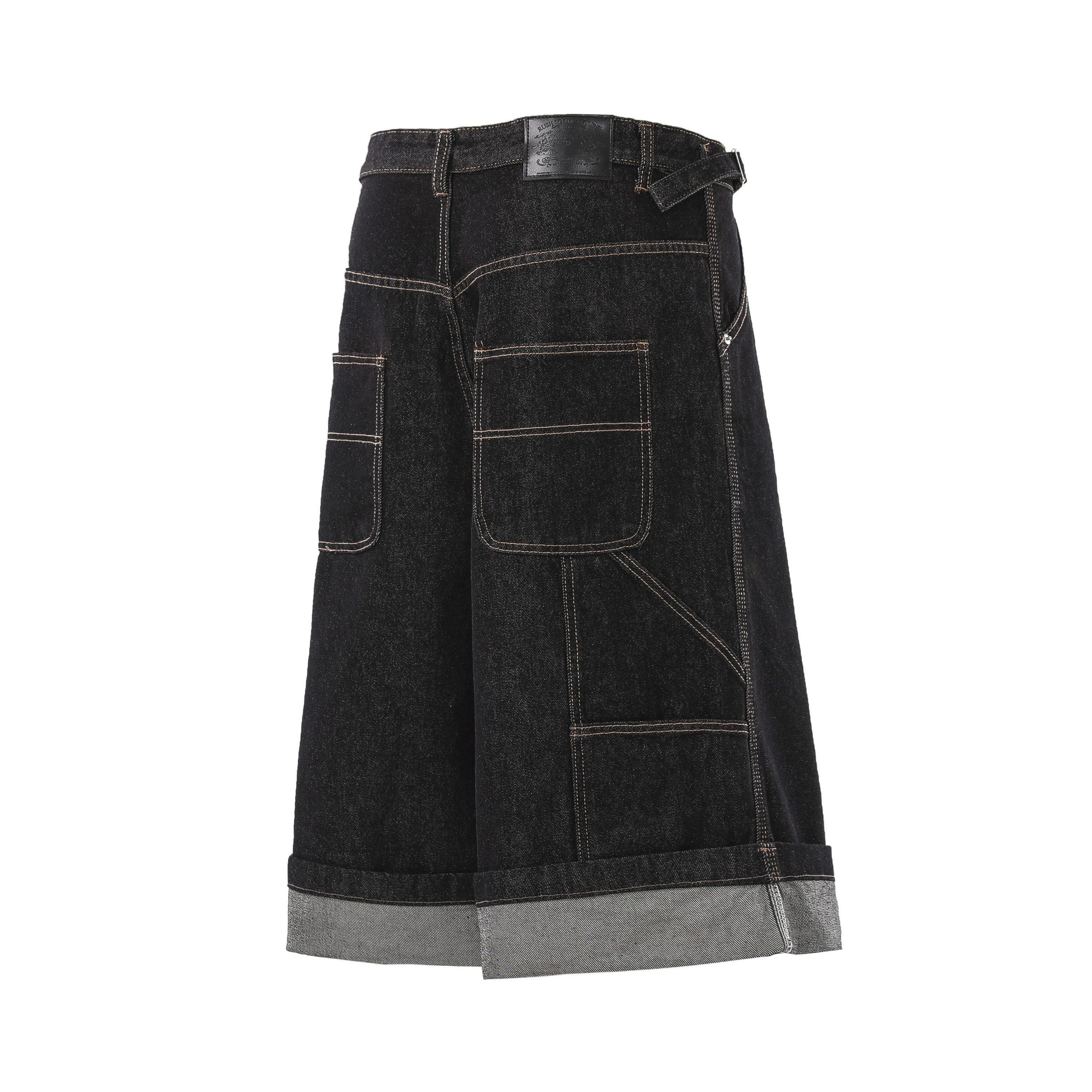 Omirad Raw Edge Denim Cargo Shorts | Wide-Leg Streetwear