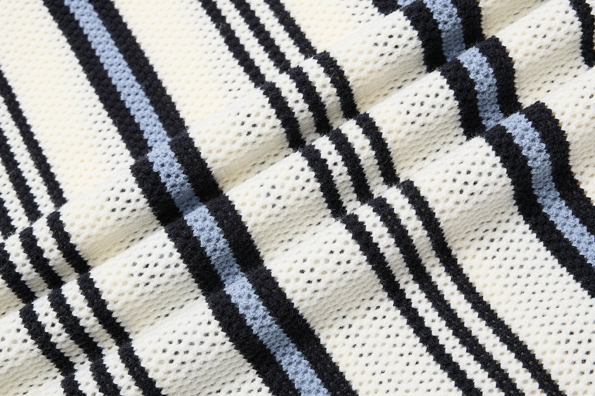 Omirad Retro Stripe Knit Polo | Vintage Collegiate Cotton Polo