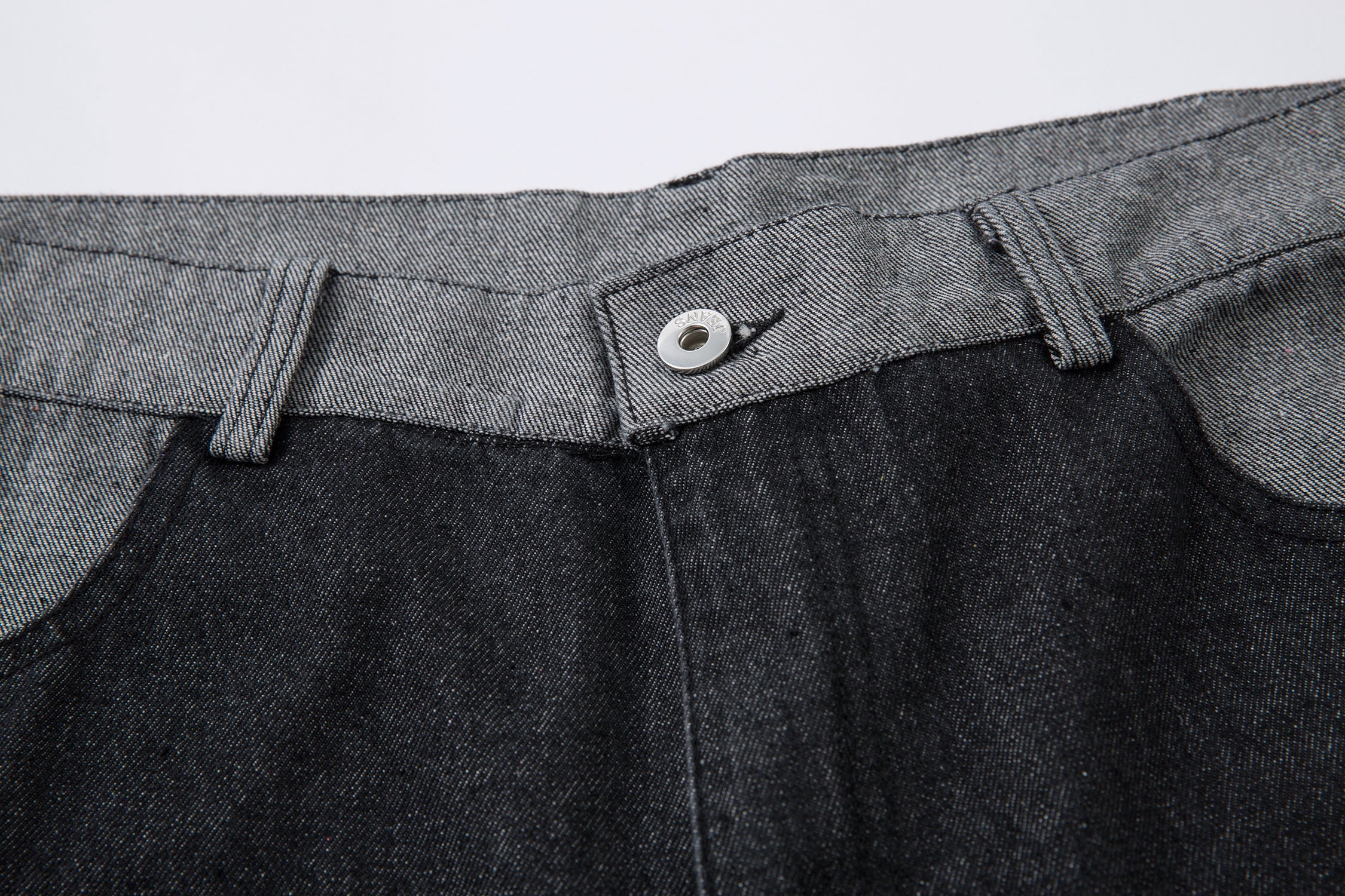 Omirad Contrast Pocket Wide-Leg Jeans | Black Denim