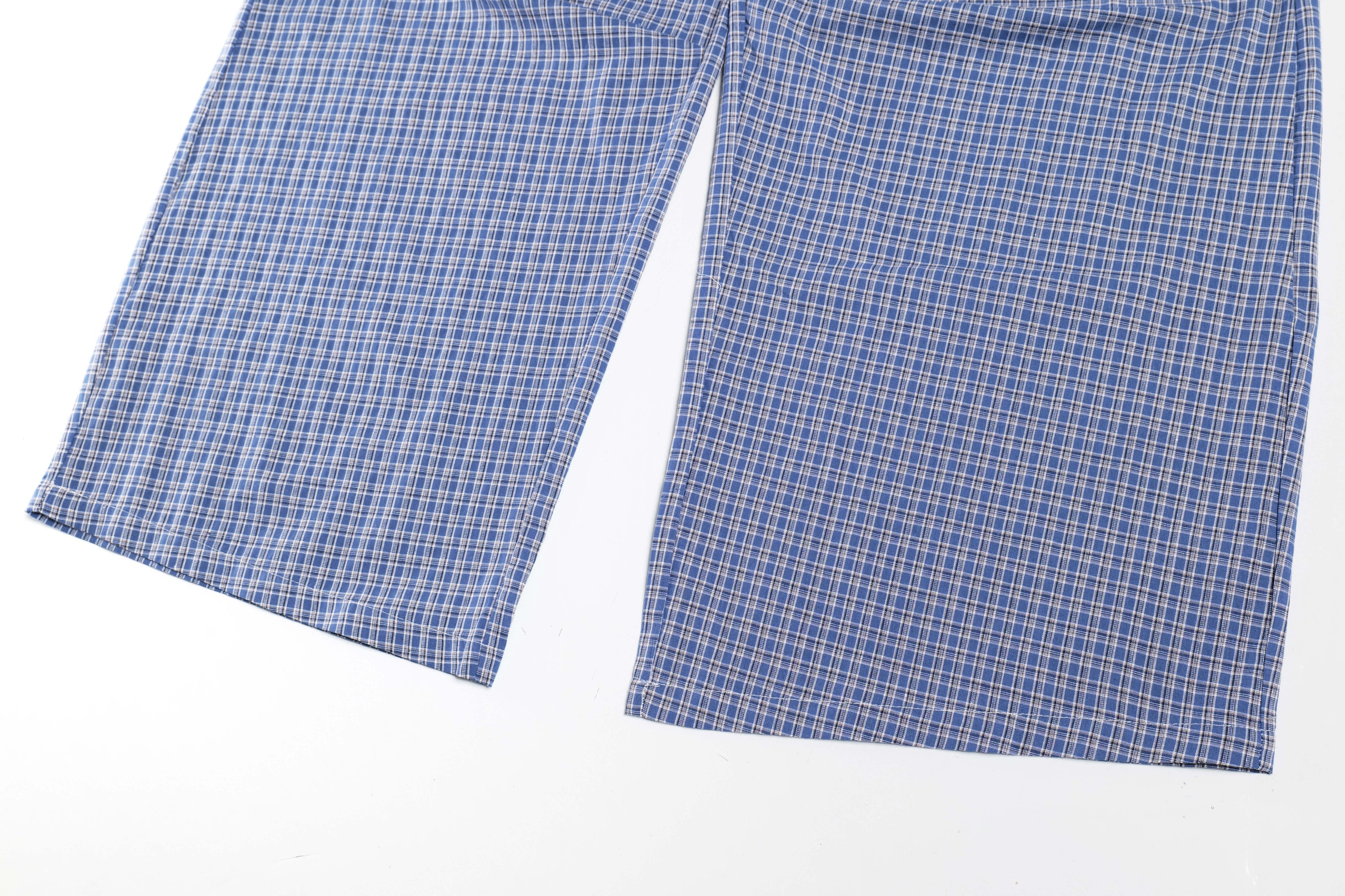 Check Pattern Relaxed Wide-Leg Cotton Pants | SEAKOFF