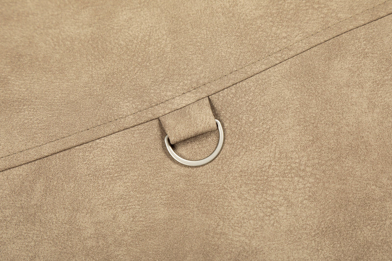 Faux Shearling Collar PU Jacket | Vintage Workwear Style