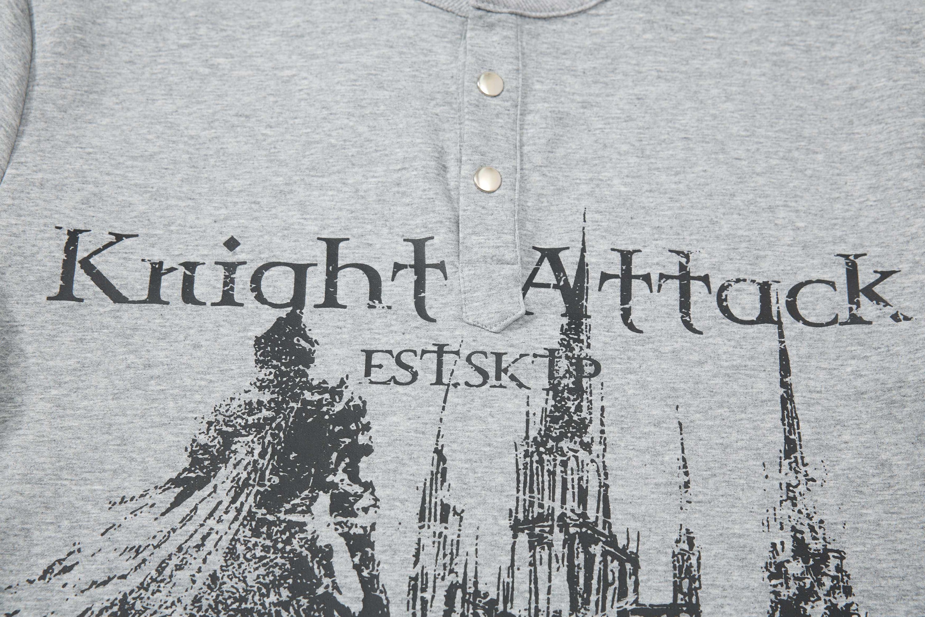 Omirad Knight Attack Graphic Polo Tee | Medieval Streetwear