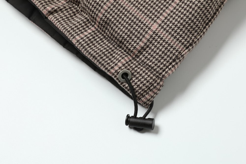 Reversible Check Puffer Jacket | Plaid & Black | SEAKOFF