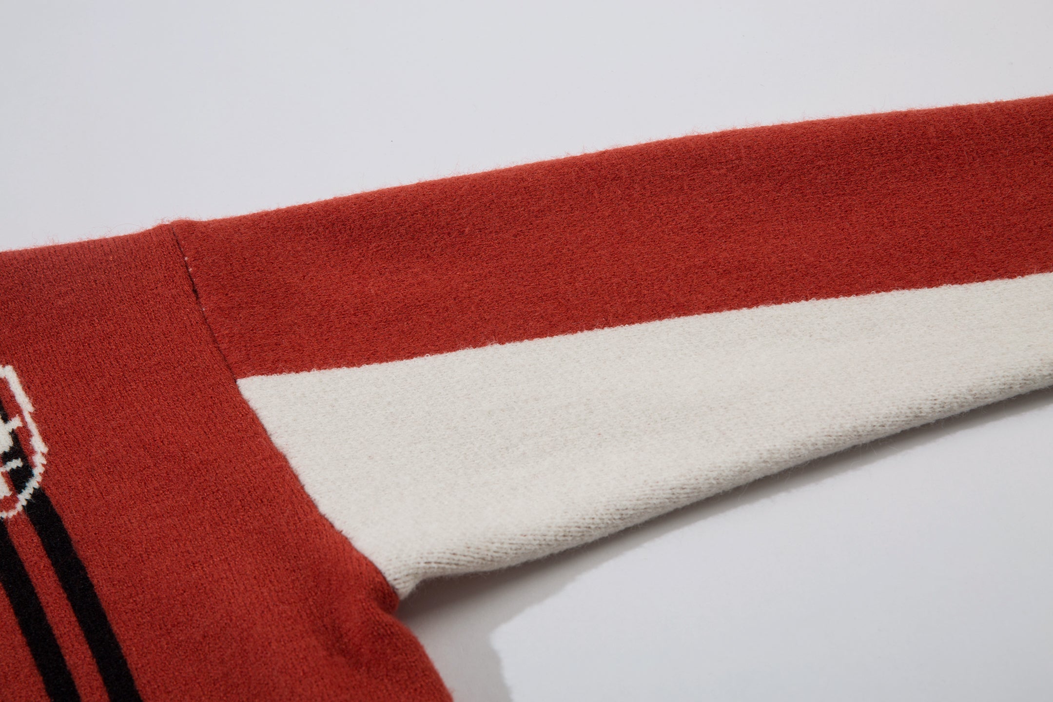 Retro Stripe Cable-Knit Zip Jacket | Varsity Color Block