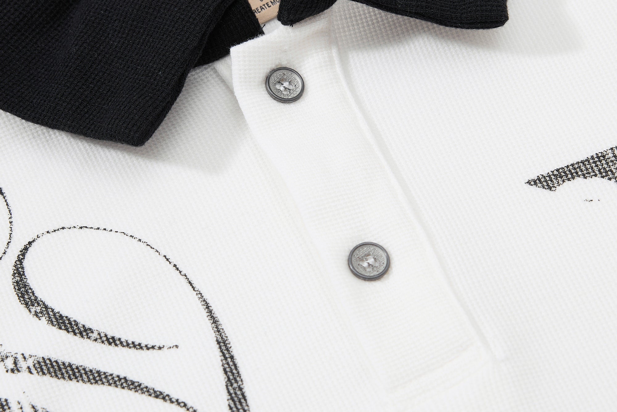 Gothic Star Skull Polo Shirt | Contrast Collar Streetwear