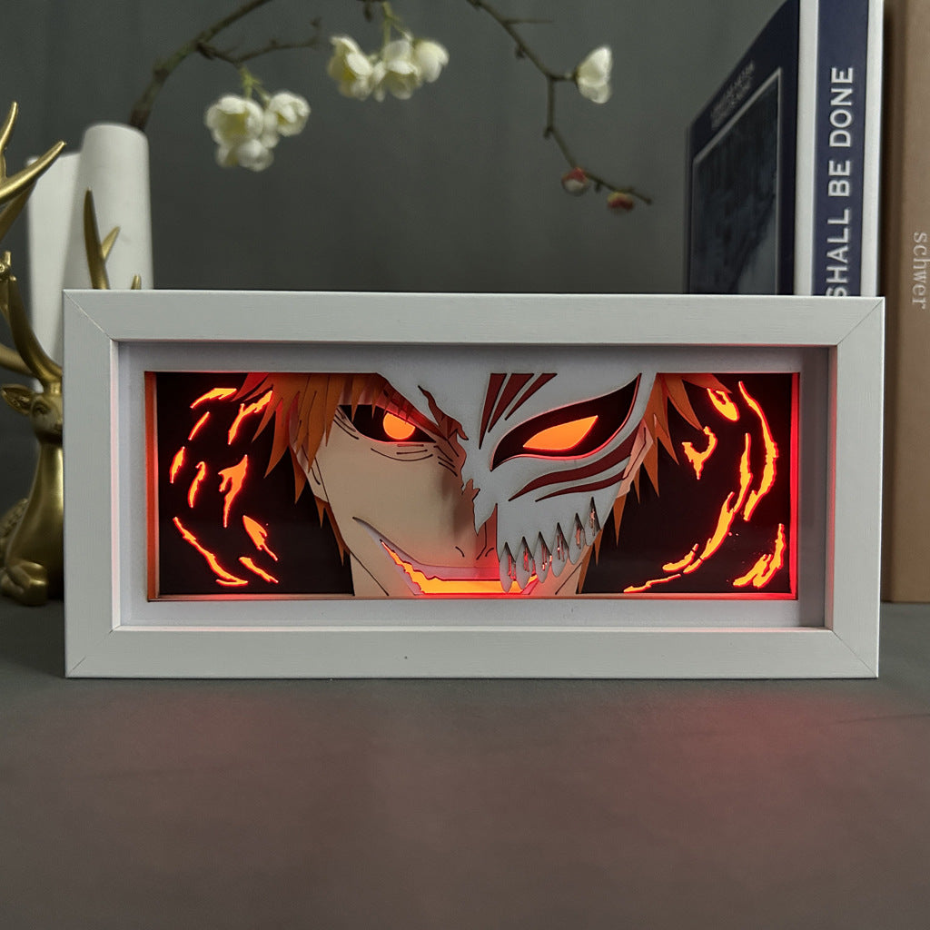 Bleach Anime Light Box  -  Ichigo空心形式3D LED燈，具有動態變色效果