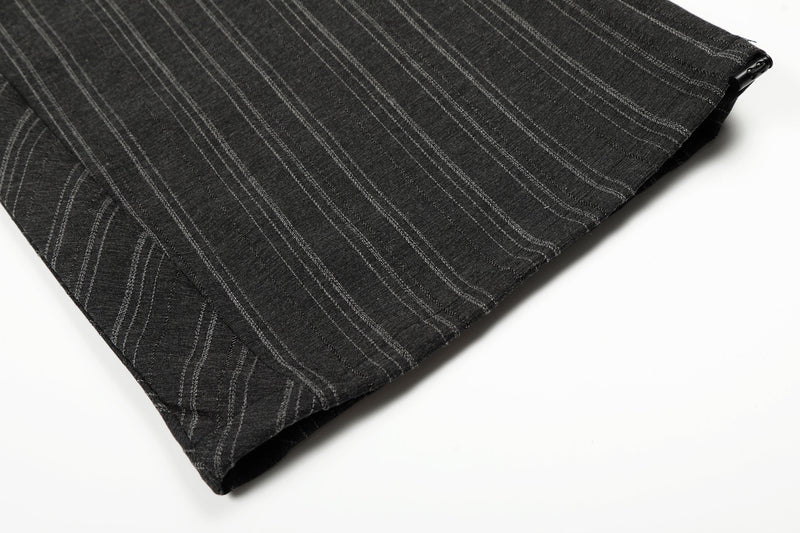 Omirad Striped Wide-Leg Pants | Pleated Pinstripe Trousers