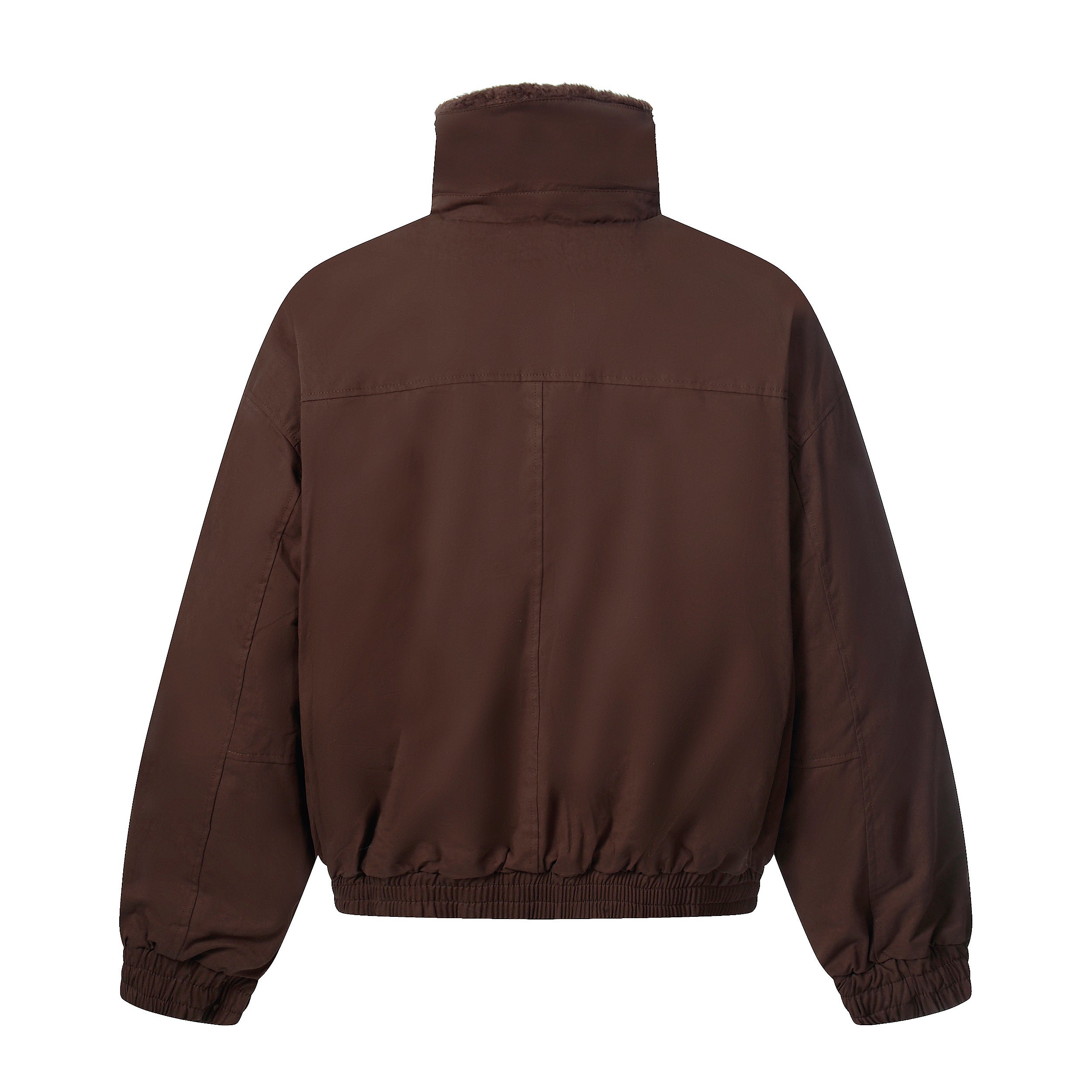Cotton Stand-Collar Bomber Jacket | Army Green & Brown
