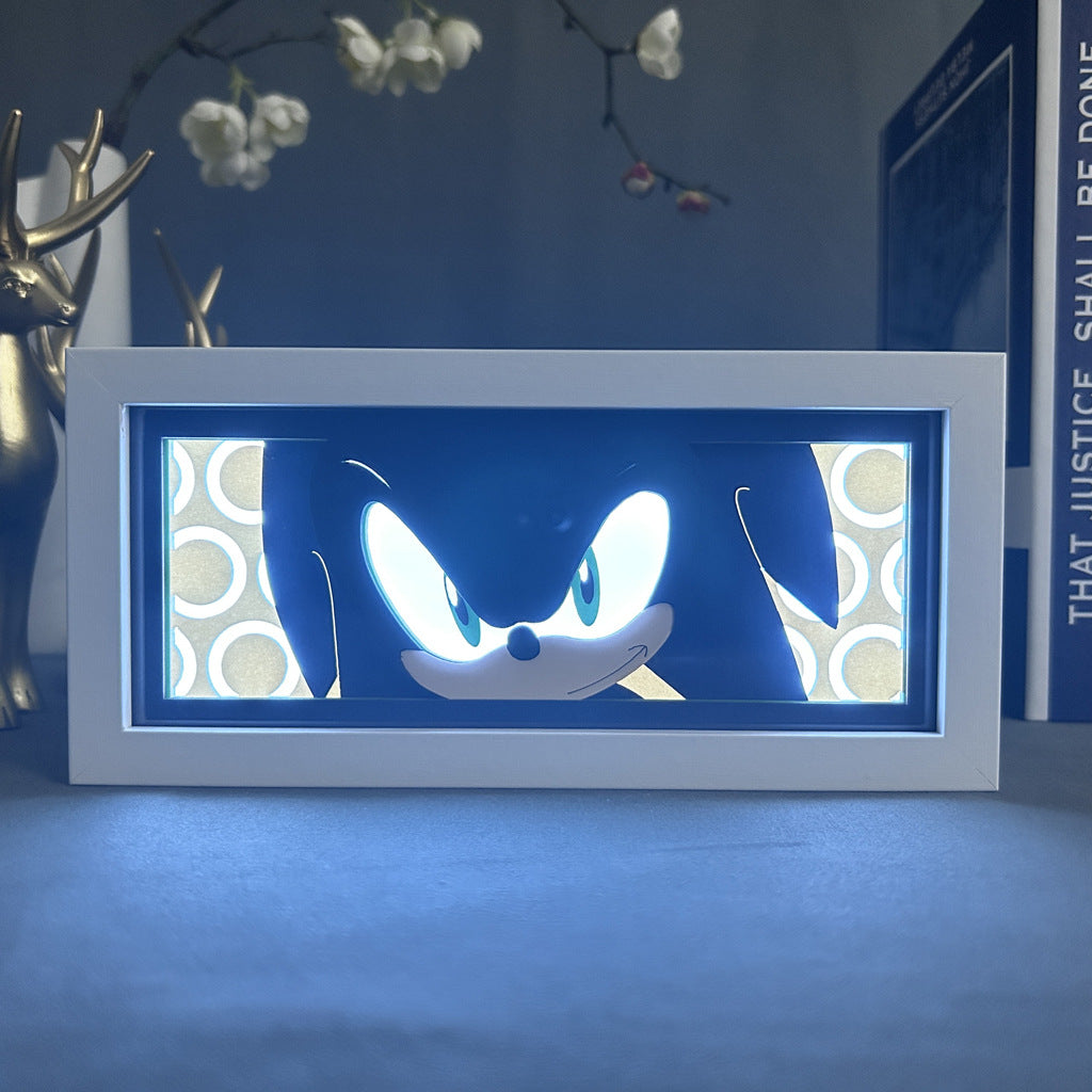 Sonic the Hedgehog Light Box – 3D LED Lamp with Dynamic Color-Changing Effects