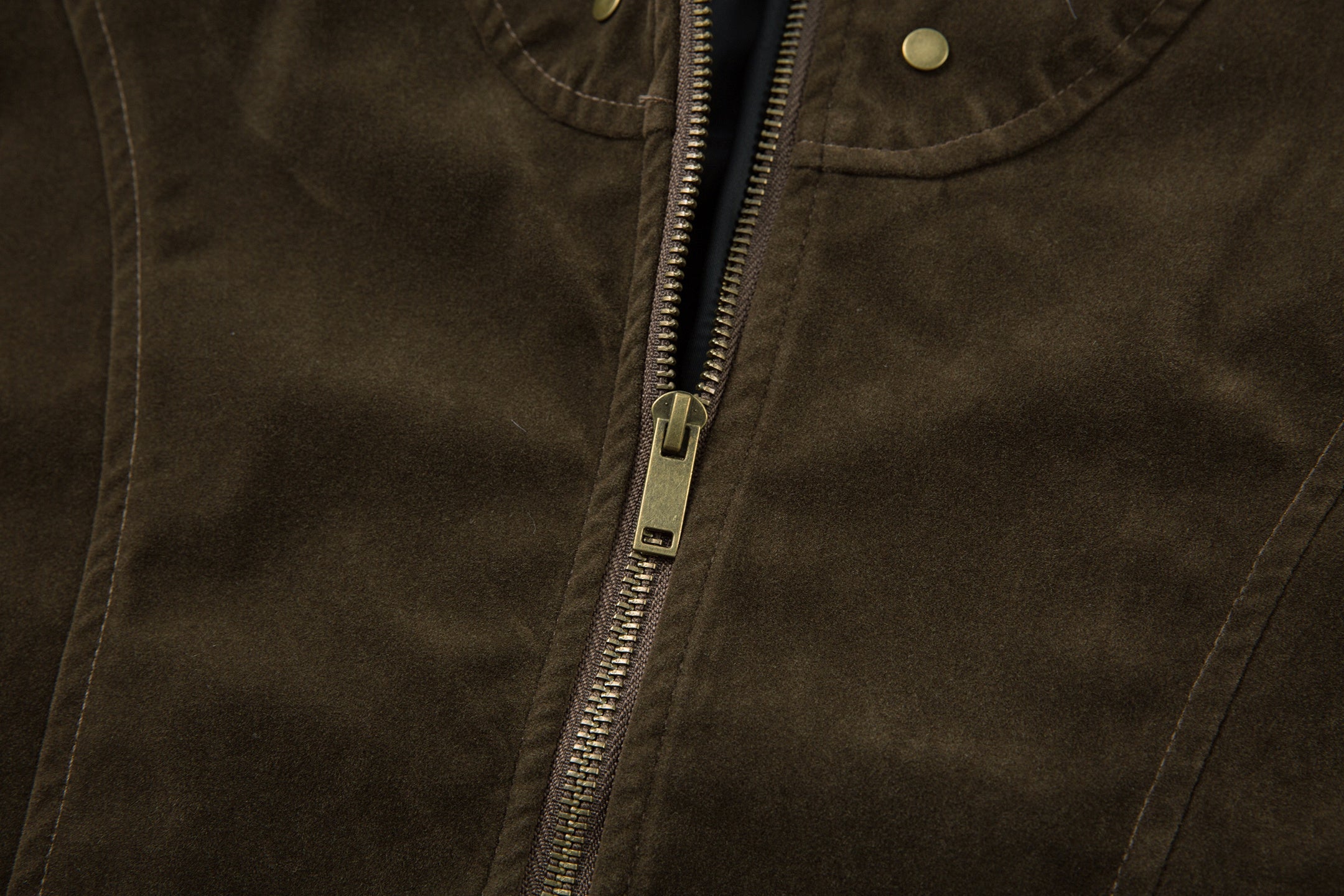 Suede-Texture Arc Panel Zip Jacket | Streetwear Outerwear