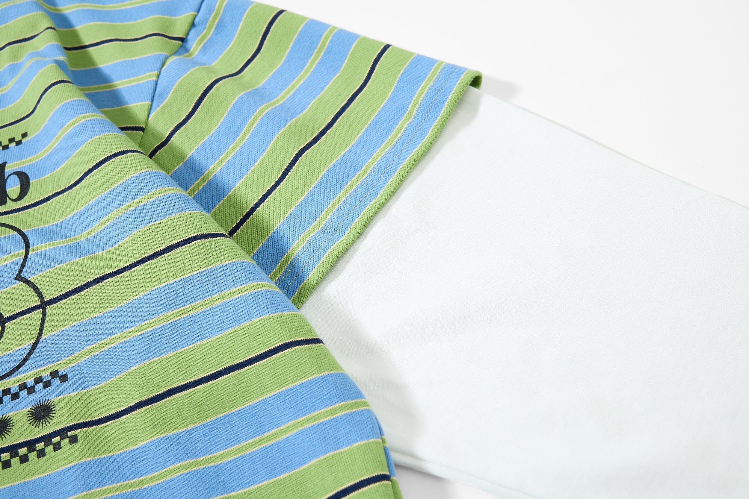 Striped Graphic Layered Polo Shirt | Retro Streetwear