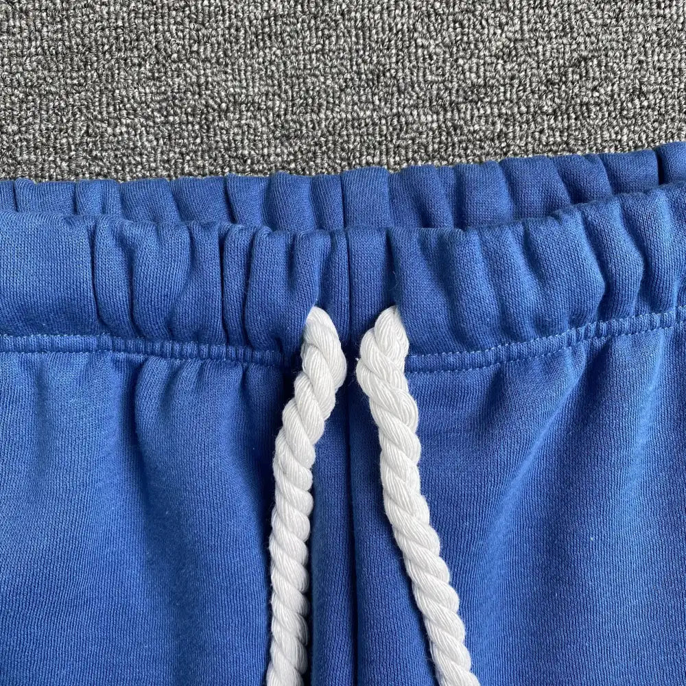 Syna World Blue Letter Print Drawstring Jogger Pants