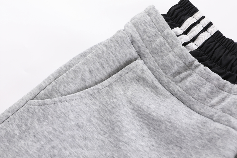 Double-Waist Stripe Wide-Leg Sweatpants | Oversized Streetwear