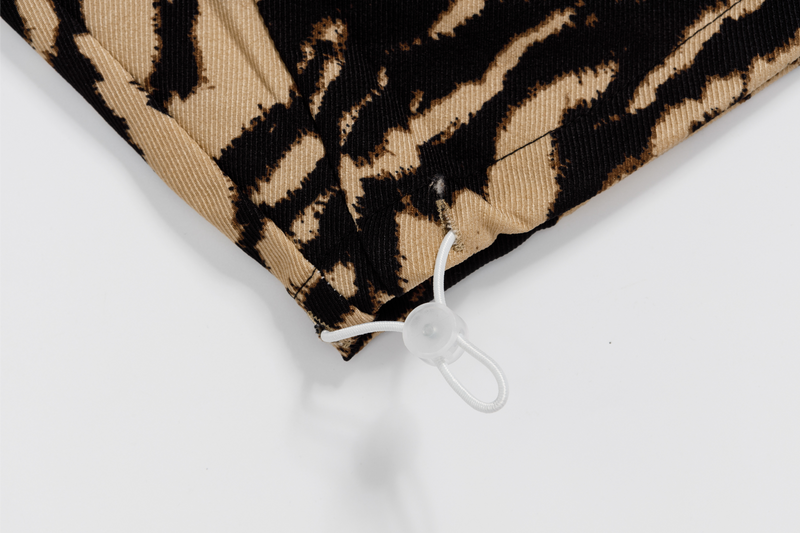 Zebra Print Wide-Leg Pants with Asymmetric Wrap Panel