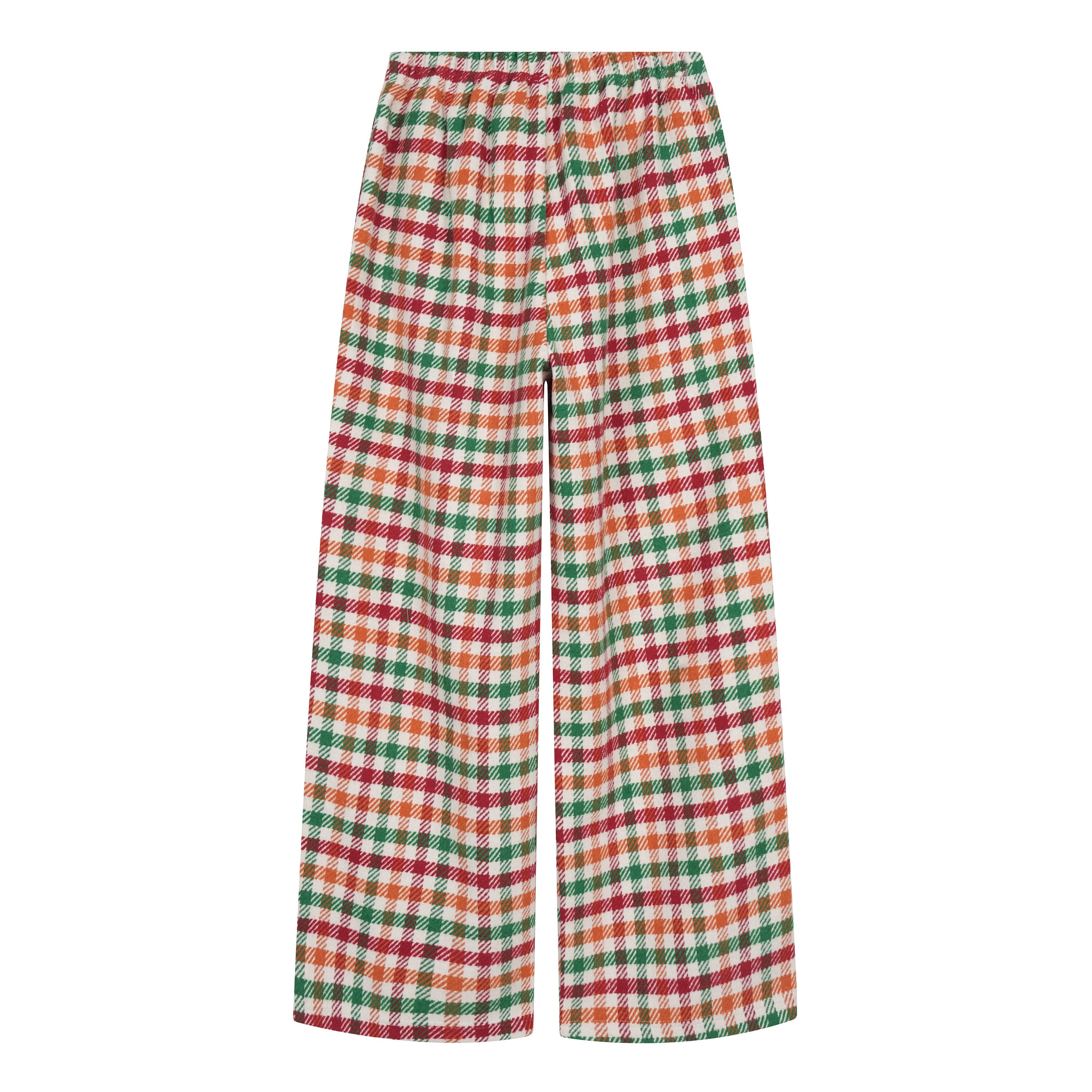 Vintage Plaid Wide-Leg Pants | Retro Multi-Color Check
