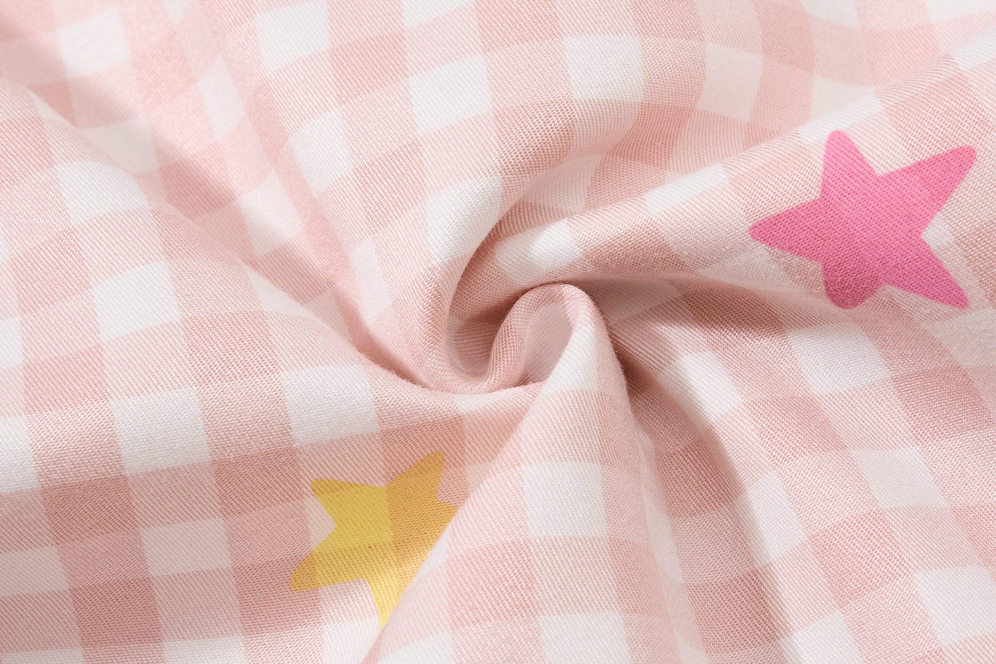 Pastel Gingham Balloon Pants | Y2K Wide-Leg Star Print