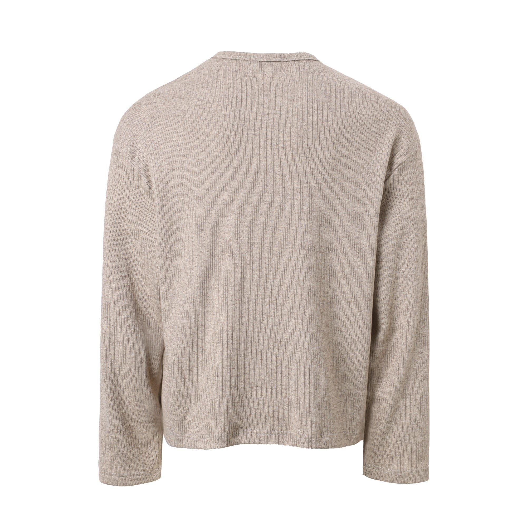 Omirad Ribbed Texture Long-Sleeve Tee | Relaxed Crew Neck